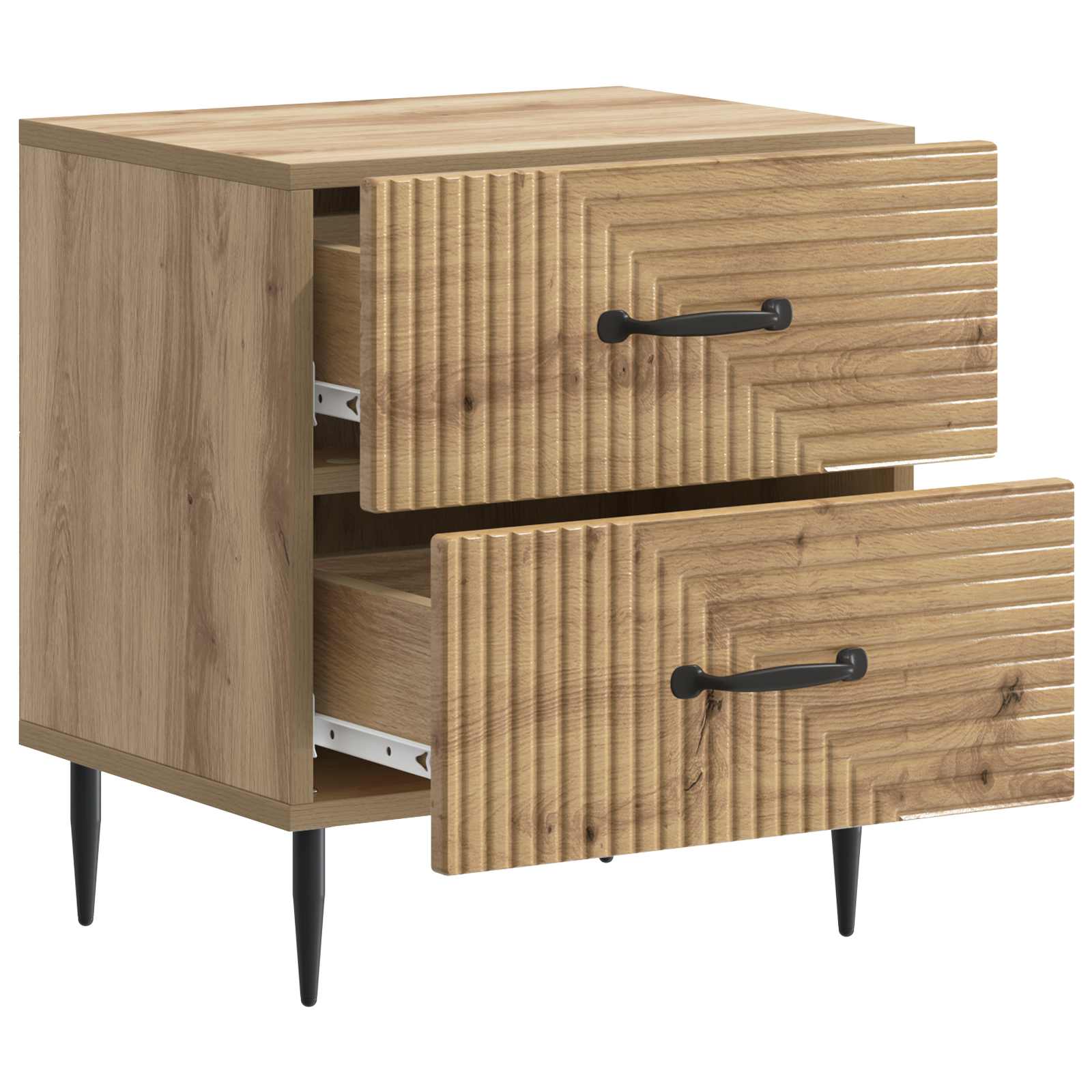Éjjeliszekrény fiókkal 2 pcs kézműves tölgy 43 x 34,5 x 47,5 cm