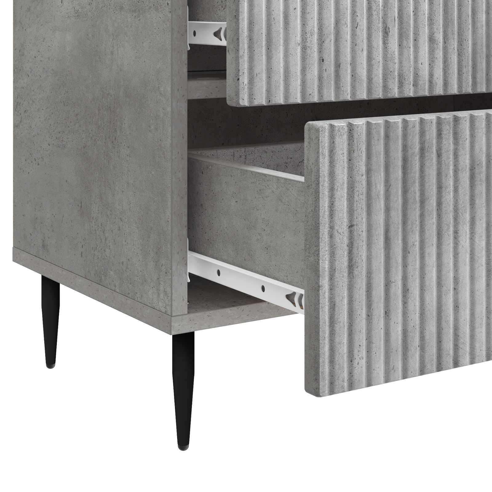 Éjjeliszekrény betonszürke 62 x 34,5 x 47,5 cm szerelt fa