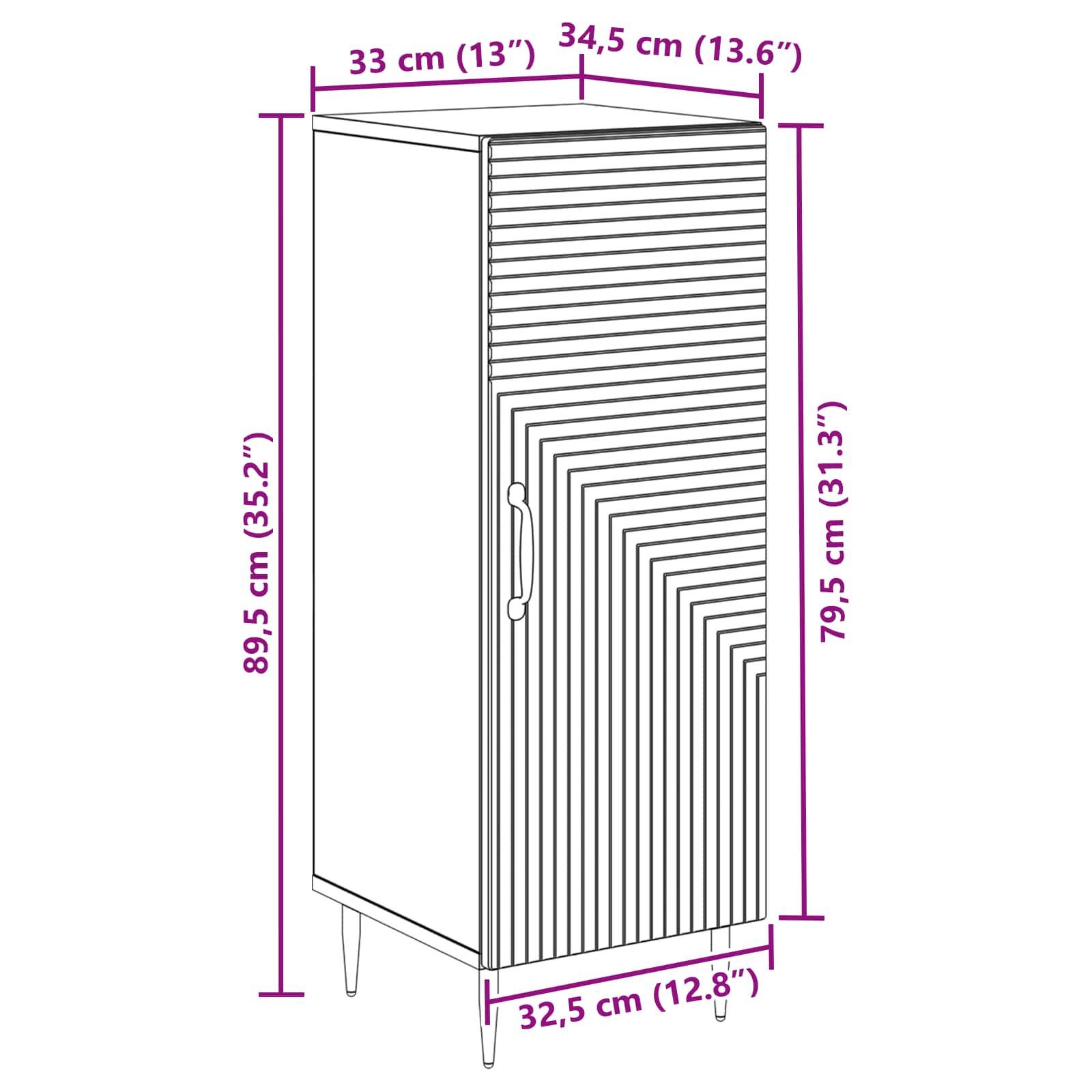 Széf antik fa 33 x 34,5 x 89,5 cm szerelt fa