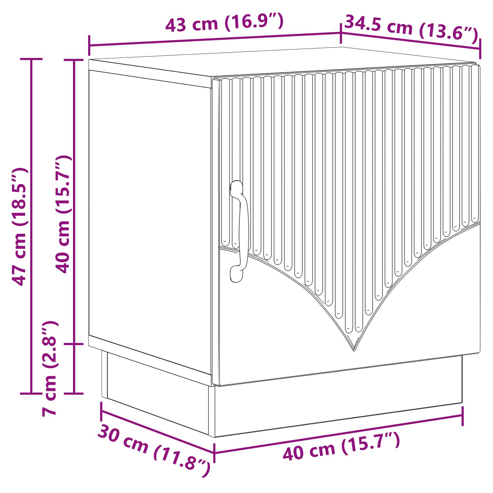 Éjjeli asztal füstös tölgy 43 x 34,5 x 47 cm szerelt fa