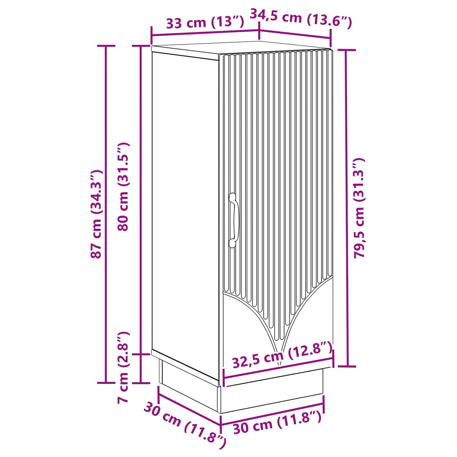 Széf antik fa 33 x 34,5 x 87 cm szerelt fa