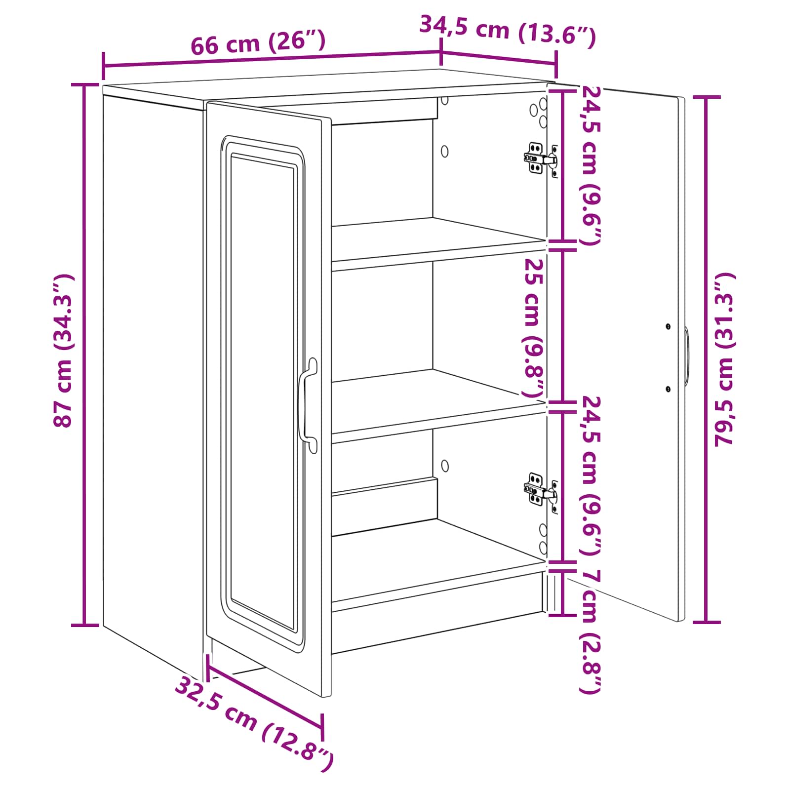 Széf antik fa 66 x 34,5 x 87 cm szerelt fa