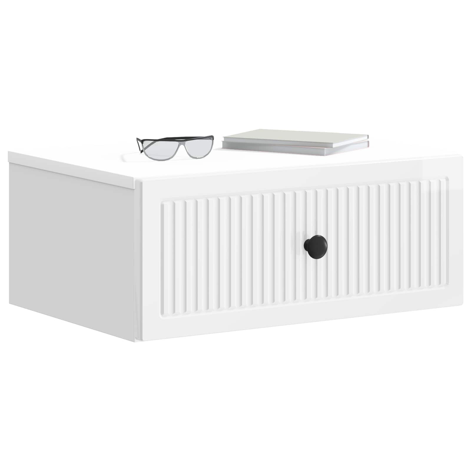 Éjjeliszekrény fiókkal 2 pcs magasfényű fehér 49 x 34,5 x 20 cm