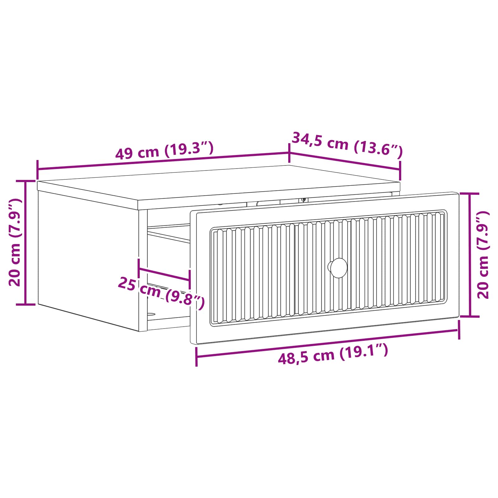 Éjjeliszekrény fiókkal 2 pcs magasfényű fehér 49 x 34,5 x 20 cm