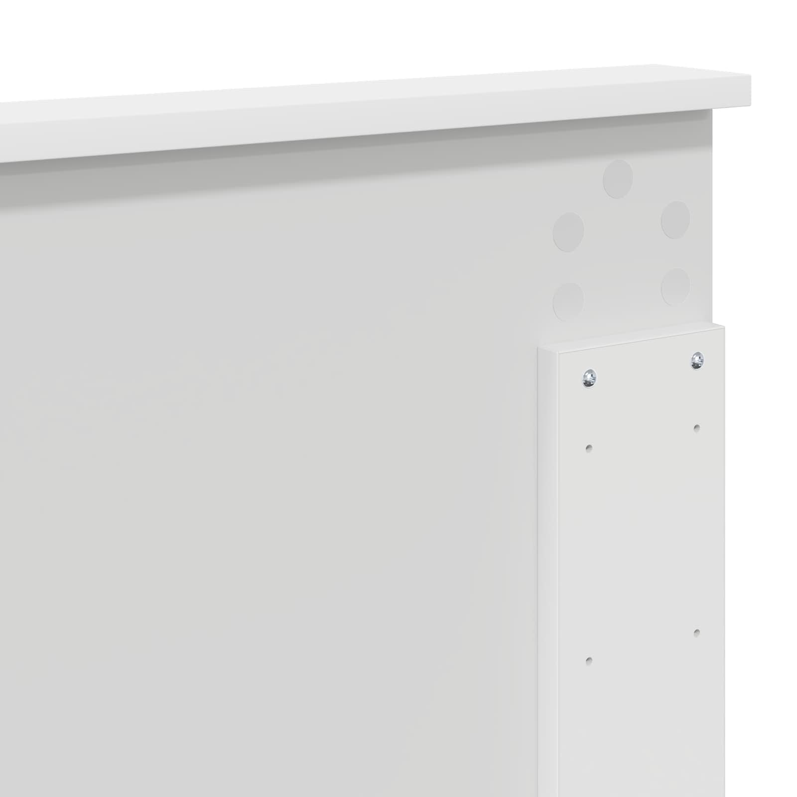 Tárolós ágy fejtámlával fiókkal fehér 140 x 200 cm faanyag