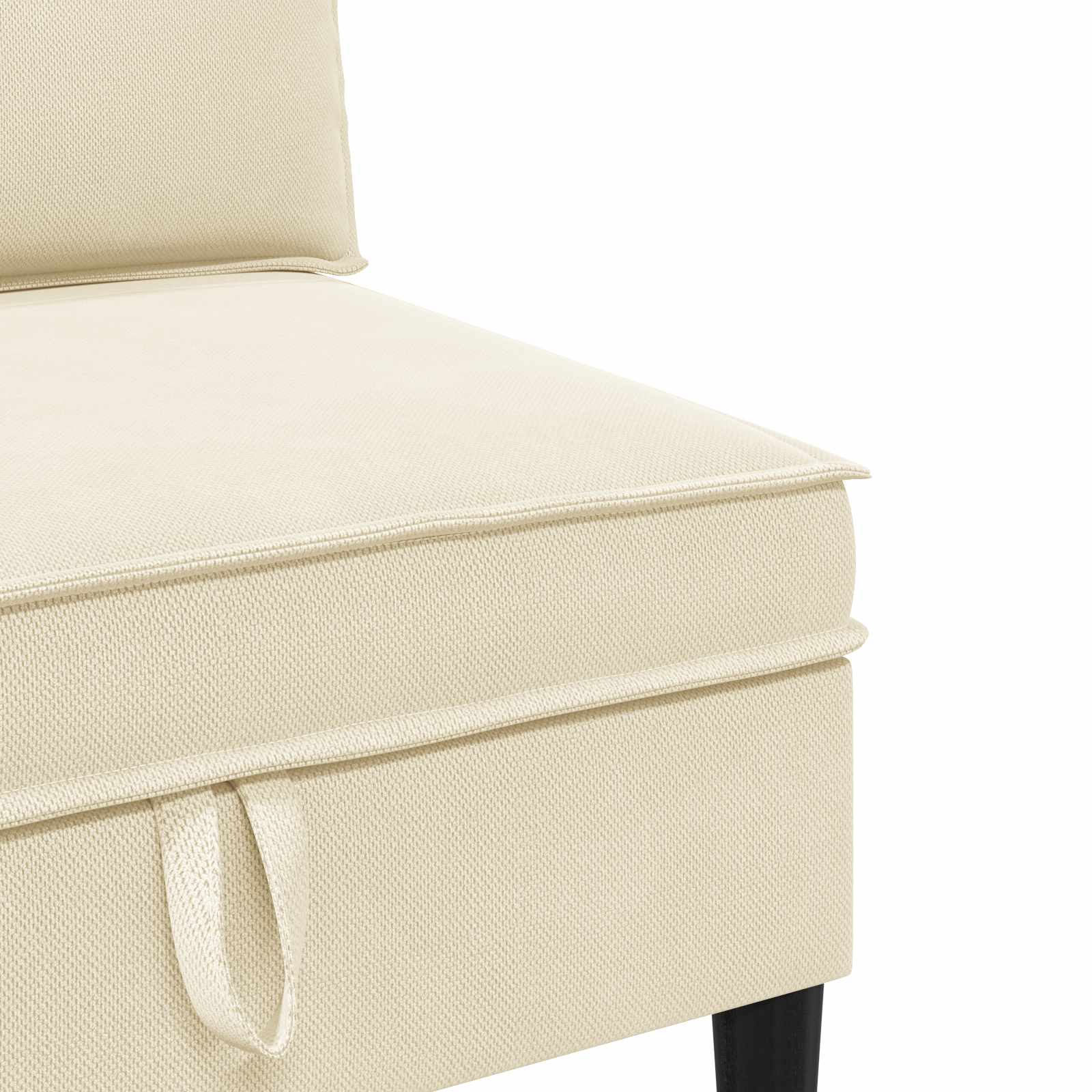 Nappali bútor szett 3 pcs krémszínű szövet