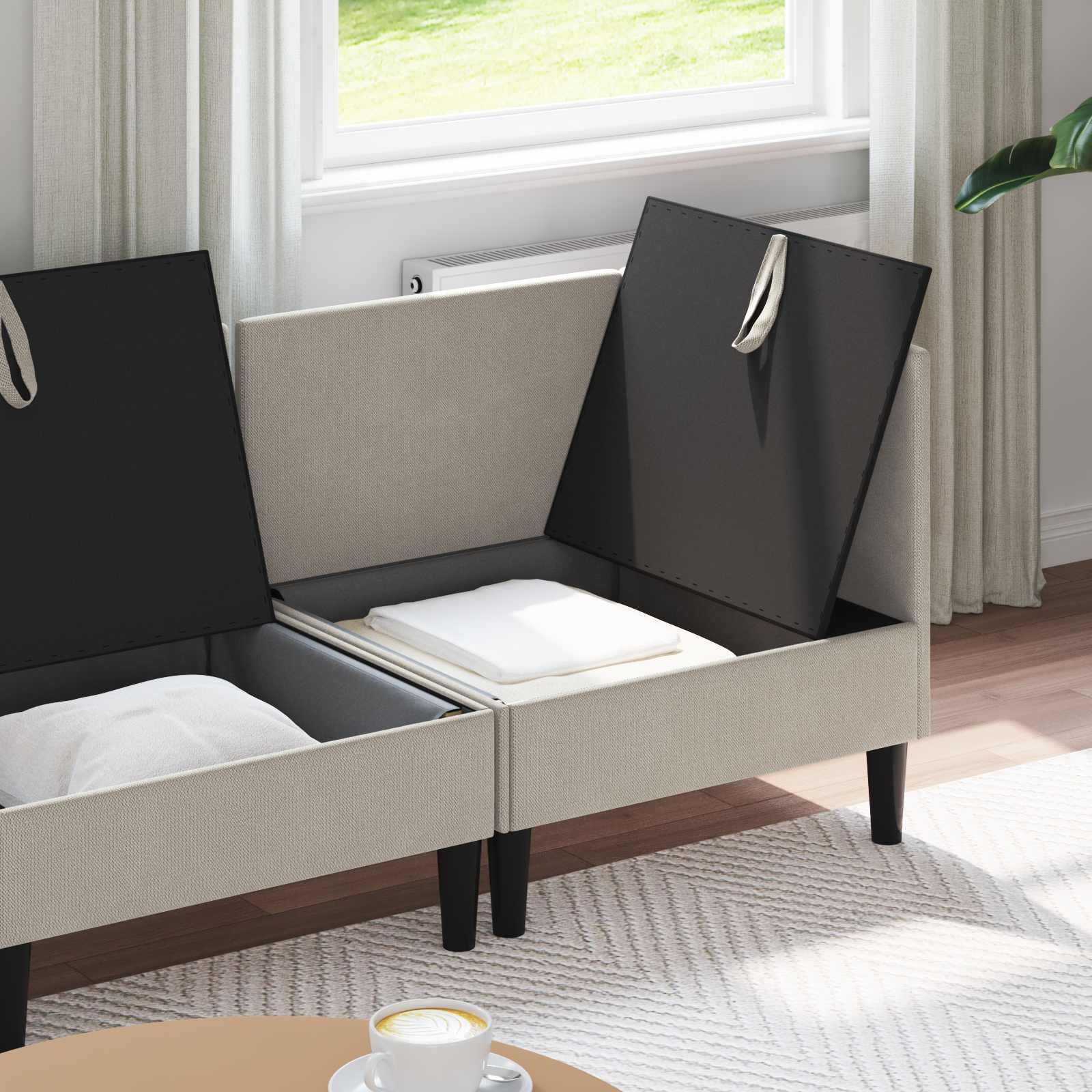 Nappali bútor szett 4 pcs zabpehely szövet