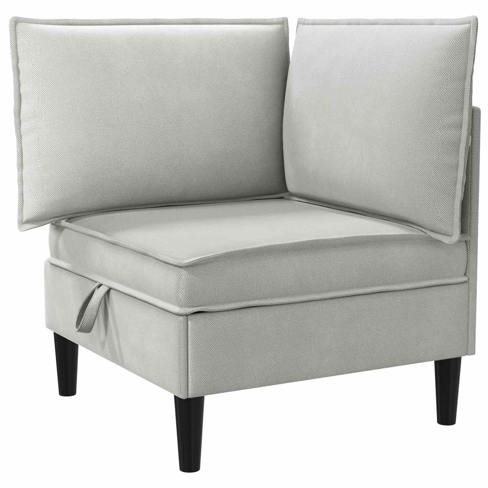 Nappali bútor szett 6 pcs világosszürke szövet