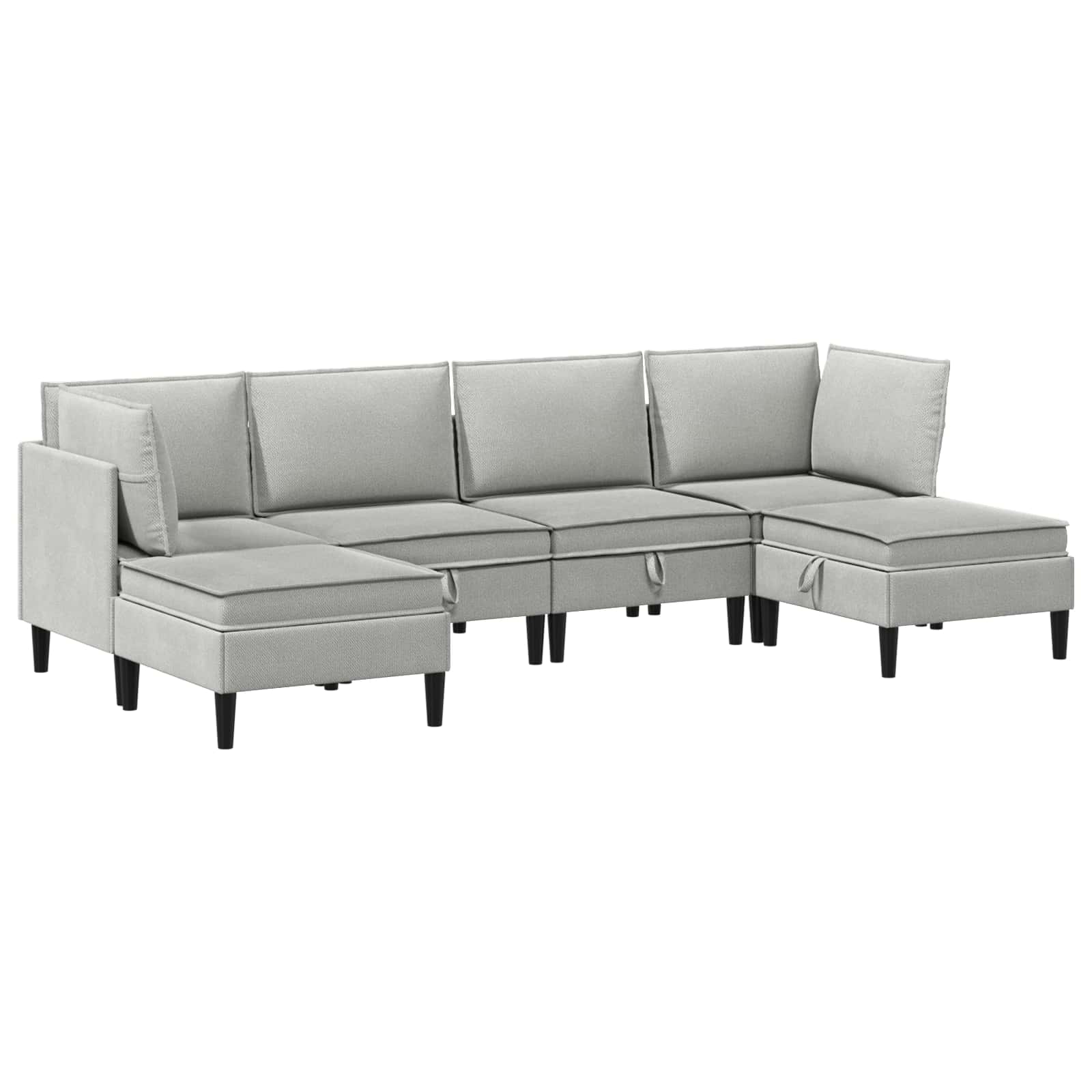 Nappali bútor szett 6 pcs világosszürke szövet