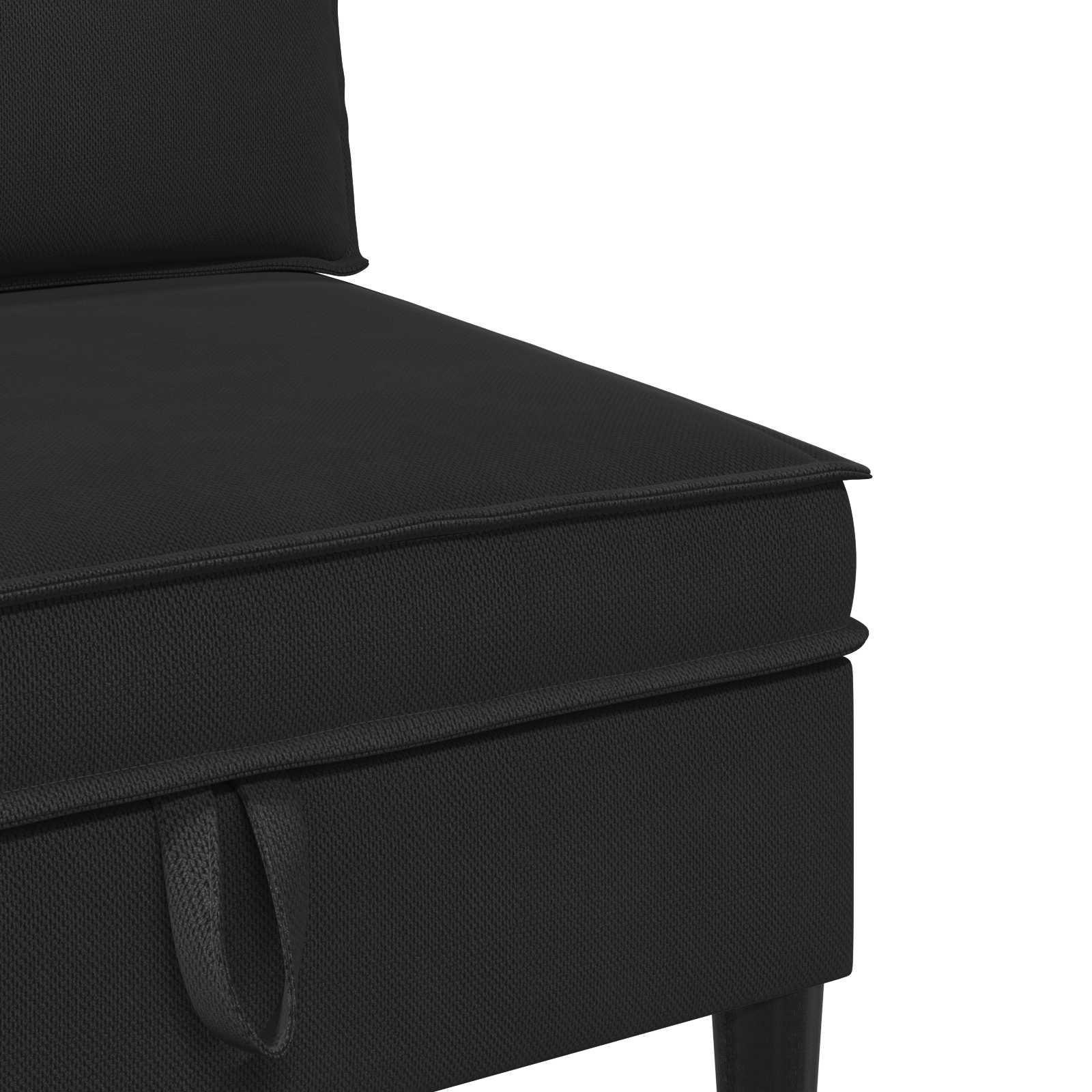 Nappali bútor szett 3 pcs fekete szövet