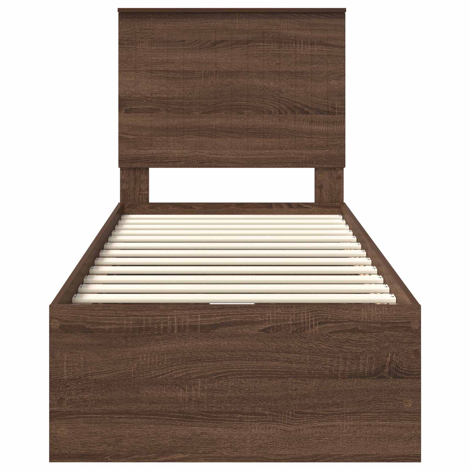 Ágykeret fiókkal fejtámlával barna tölgy 75 x 190 cm mérnöki fa