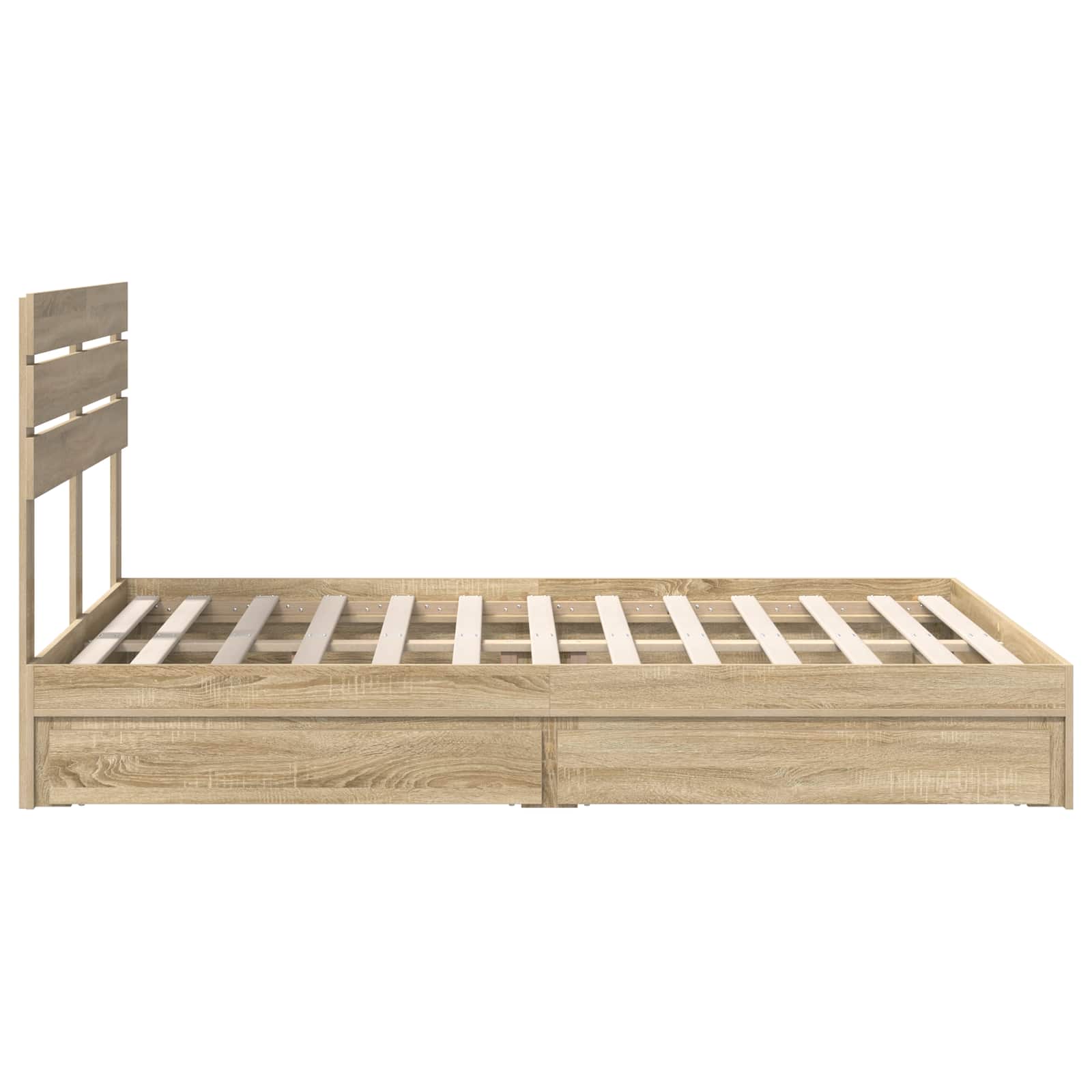 Tárolós ágy fiókkal sonoma tölgy 140 x 190 cm szerelt fa