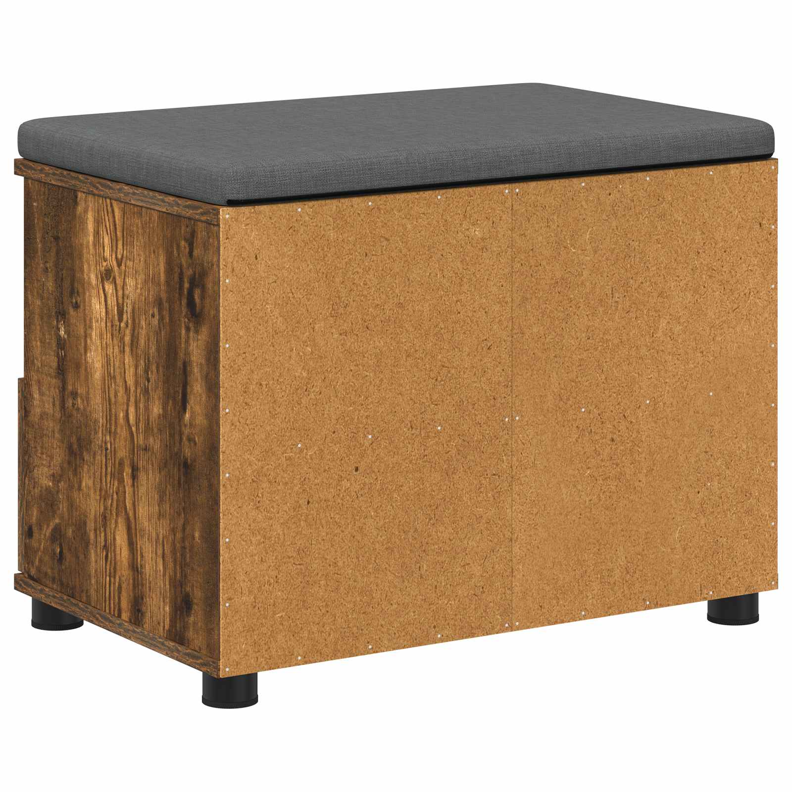 Előtér pad párnával fiókkal füstölt tölgy 60 x 38 x 46 cm