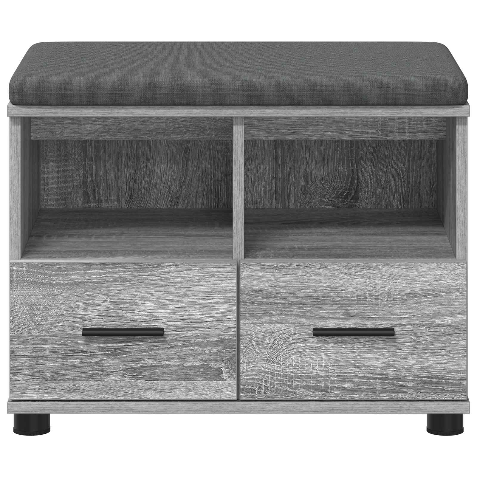 Előtér pad párnával fiókkal szürke sonoma 60 x 38 x 46 cm