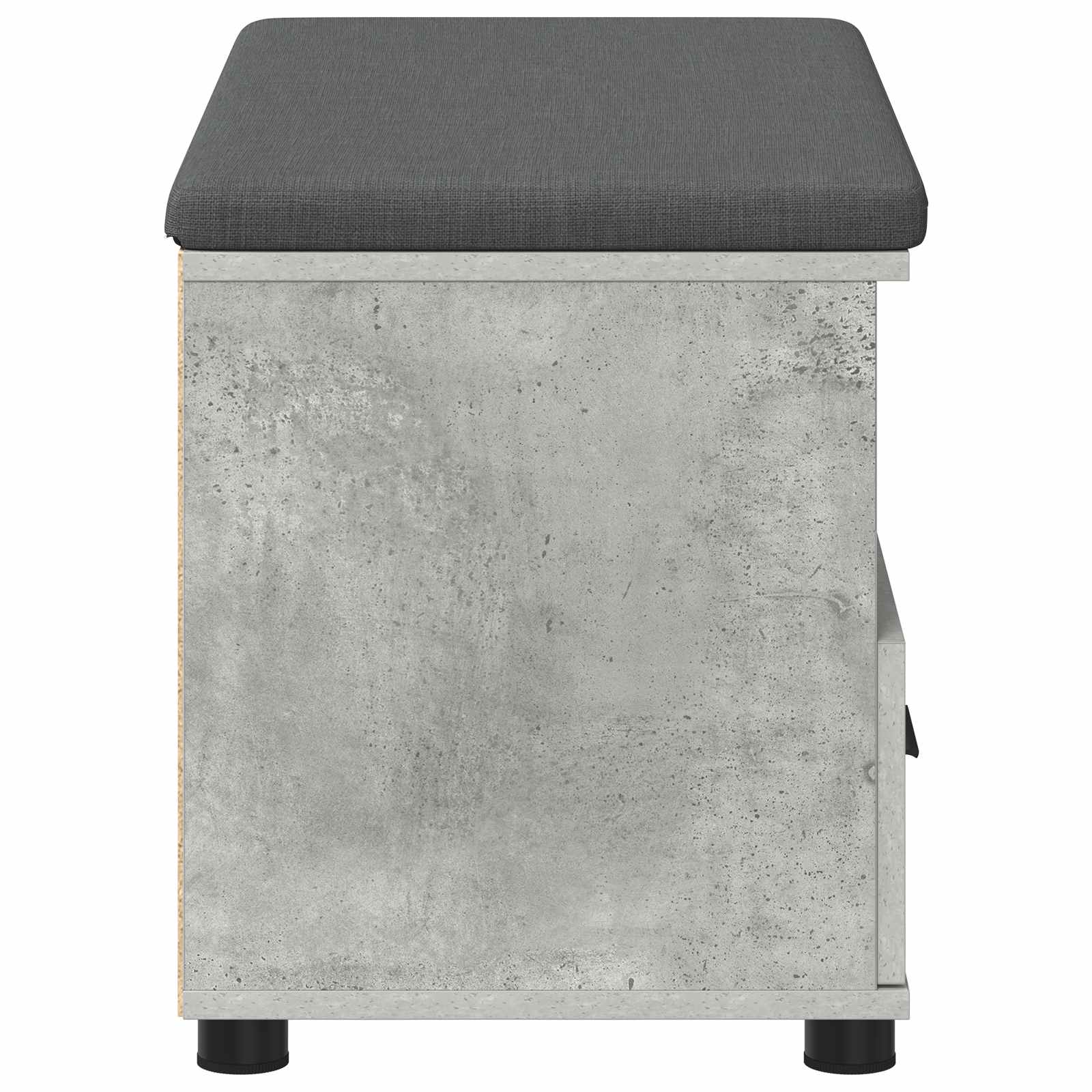 Előtér pad párnával fiókkal beton szürke 80 x 38 x 46 cm