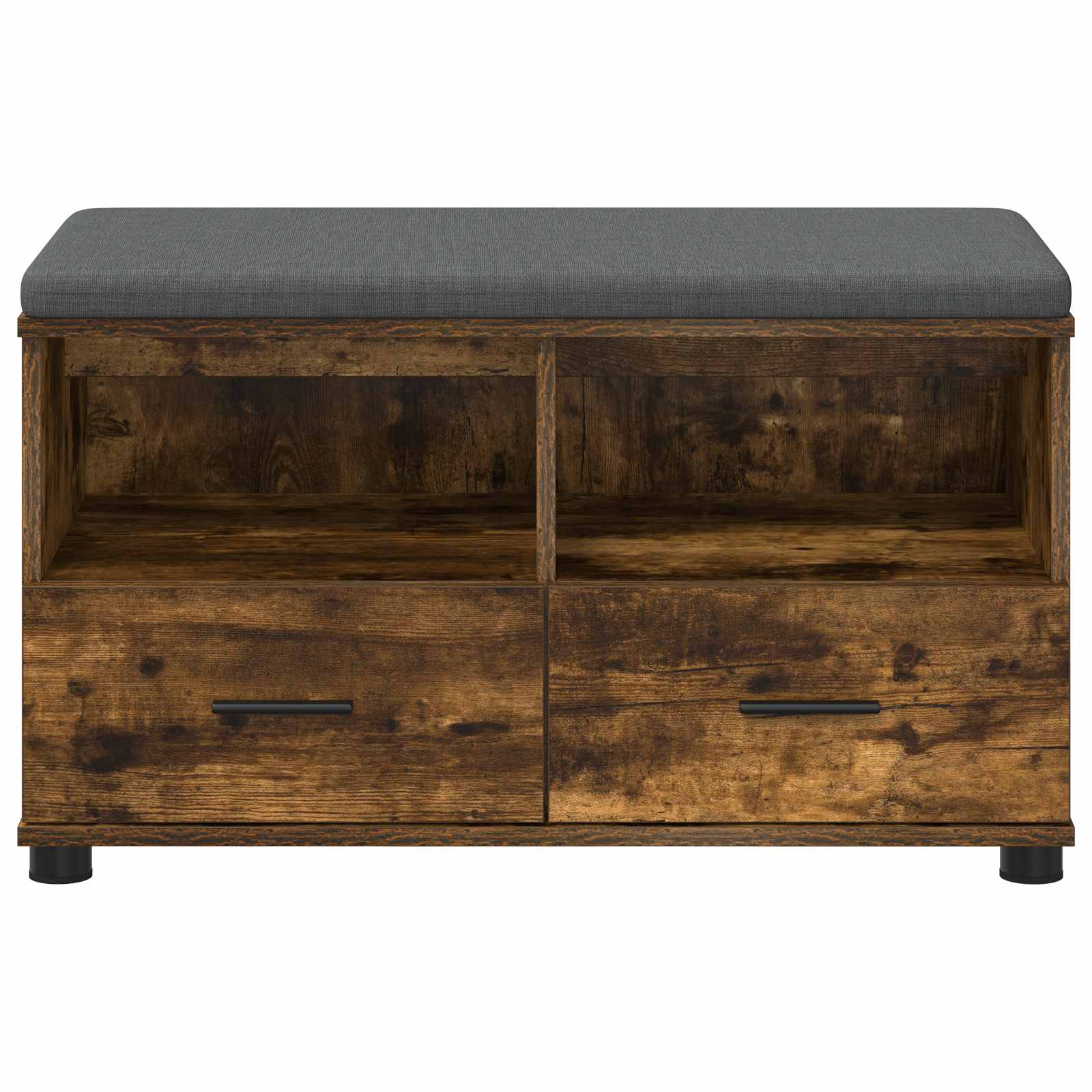 Előtér pad párnával fiókkal füstölt tölgy 80 x 38 x 46 cm