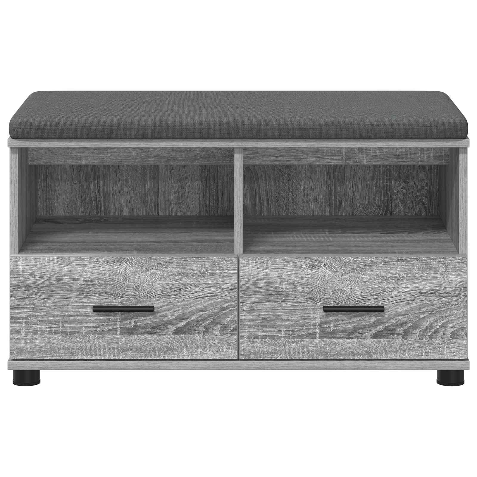 Előtér pad párnával fiókkal szürke sonoma 80 x 38 x 46 cm