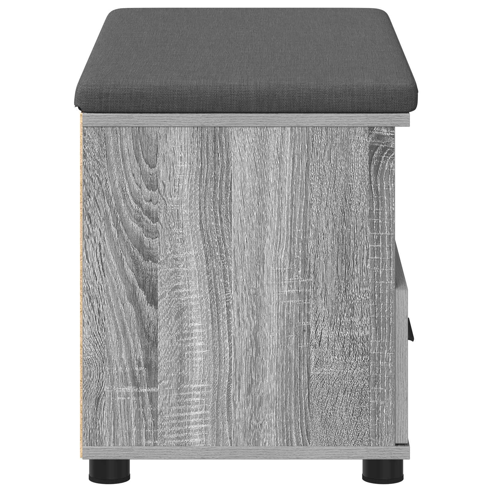 Előtér pad párnával fiókkal szürke sonoma 80 x 38 x 46 cm