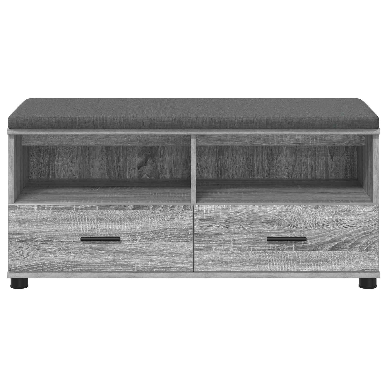 Előtér pad párnával fiókkal szürke sonoma 100 x 38 x 46 cm