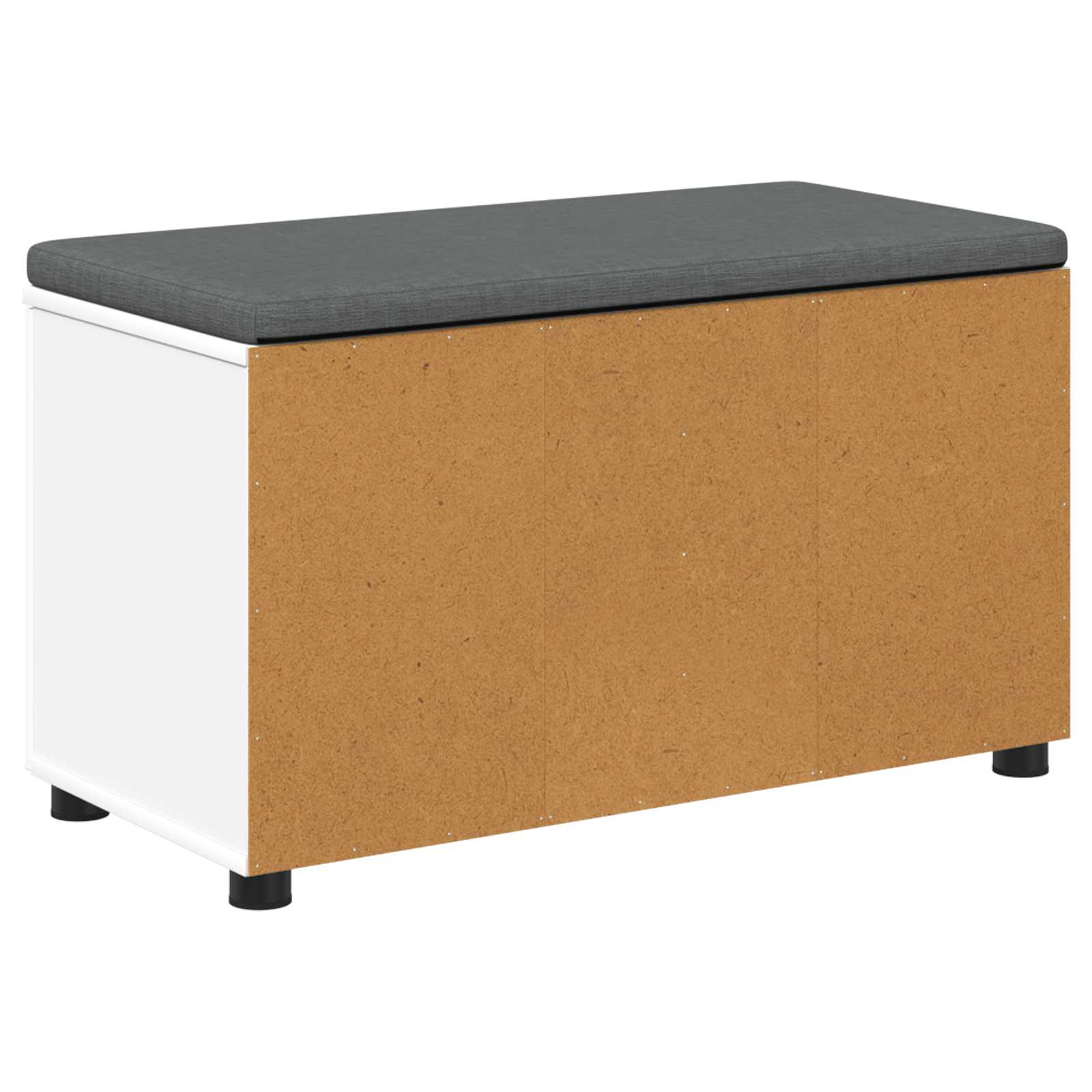 Előtér pad párnával tárolóval ajtóval fehér 80 x 38 x 46 cm