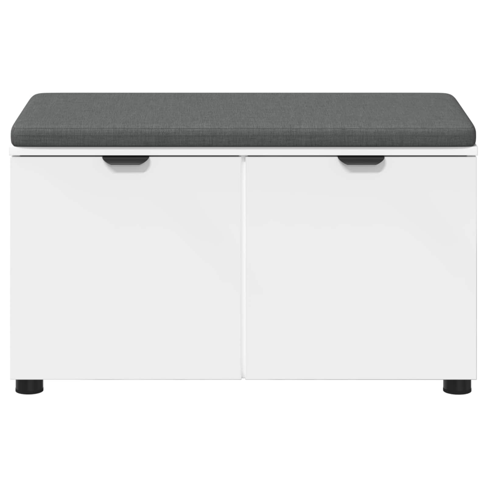 Előtér pad párnával tárolóval ajtóval fehér 80 x 38 x 46 cm