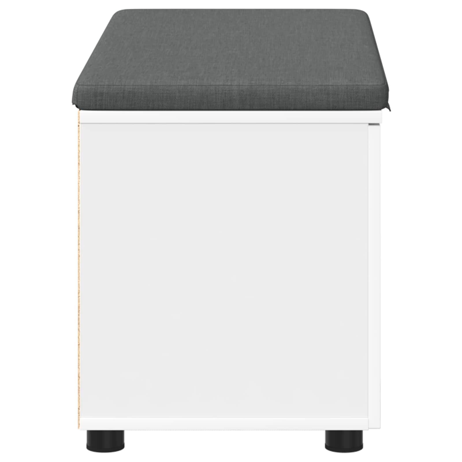 Előtér pad párnával tárolóval ajtóval fehér 80 x 38 x 46 cm