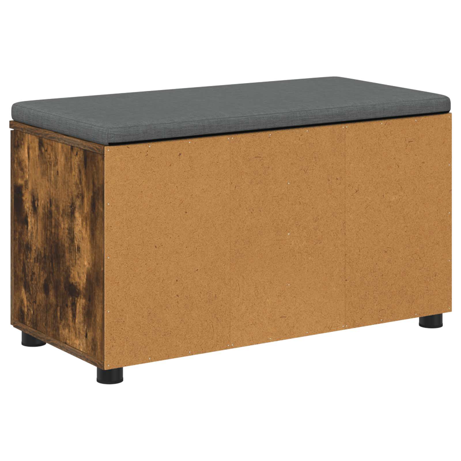 Előtér pad párnával tárolóval füstölt tölgy 80 x 38 x 46 cm