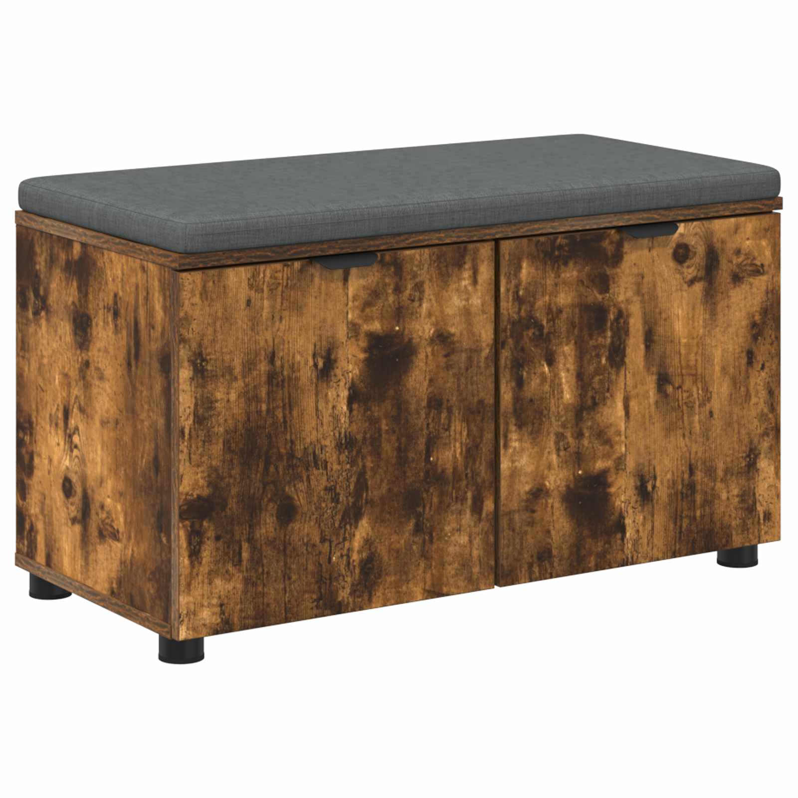 Előtér pad párnával tárolóval füstölt tölgy 80 x 38 x 46 cm