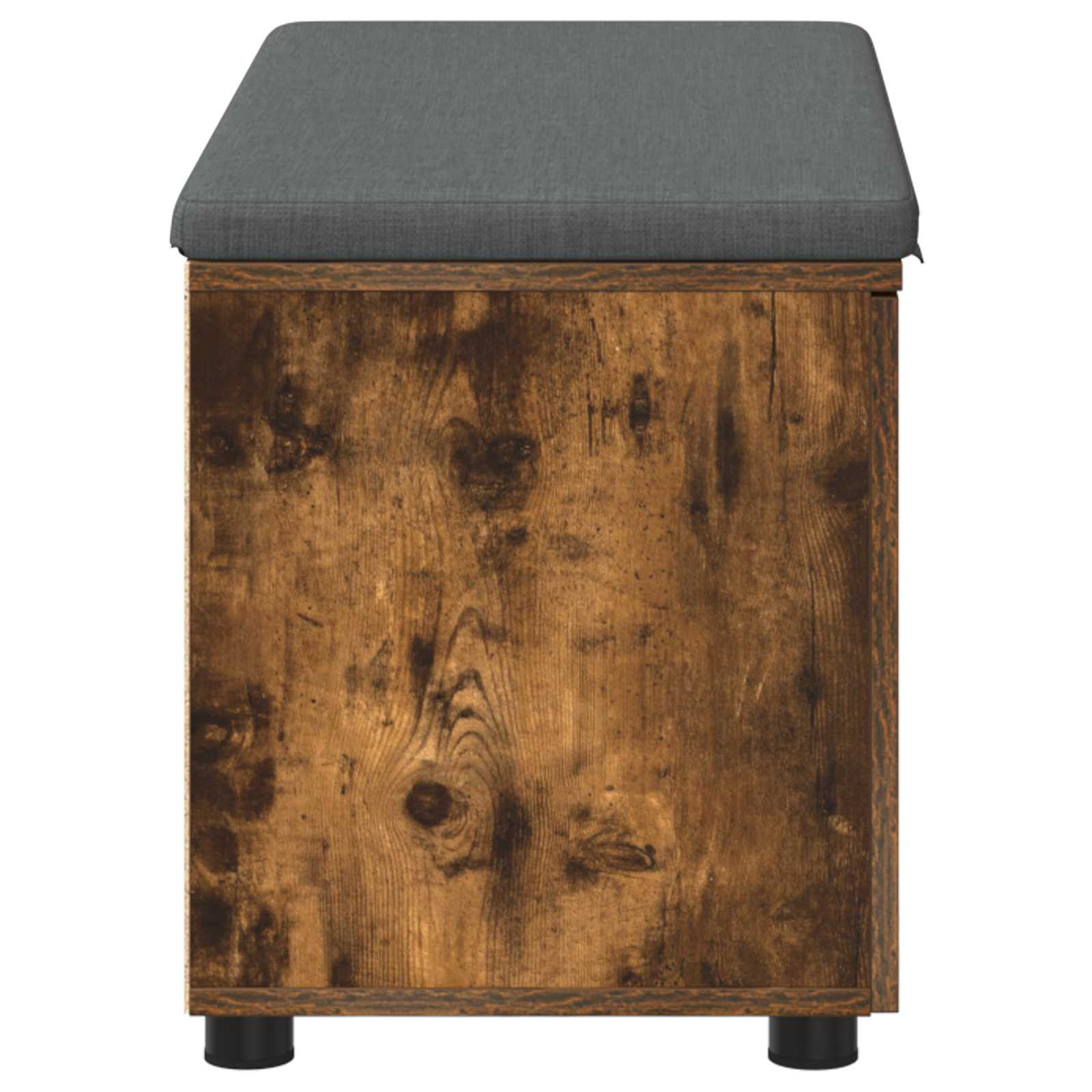 Előtér pad párnával tárolóval füstölt tölgy 80 x 38 x 46 cm