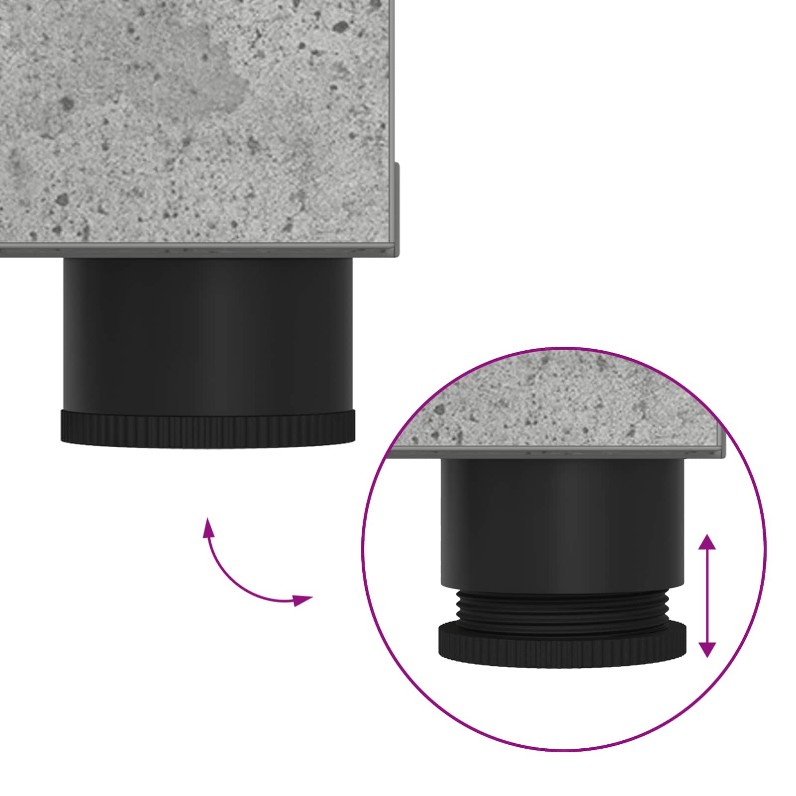 Előtér pad párnával egyszínű beton szürke 60 x 38 x 46 cm