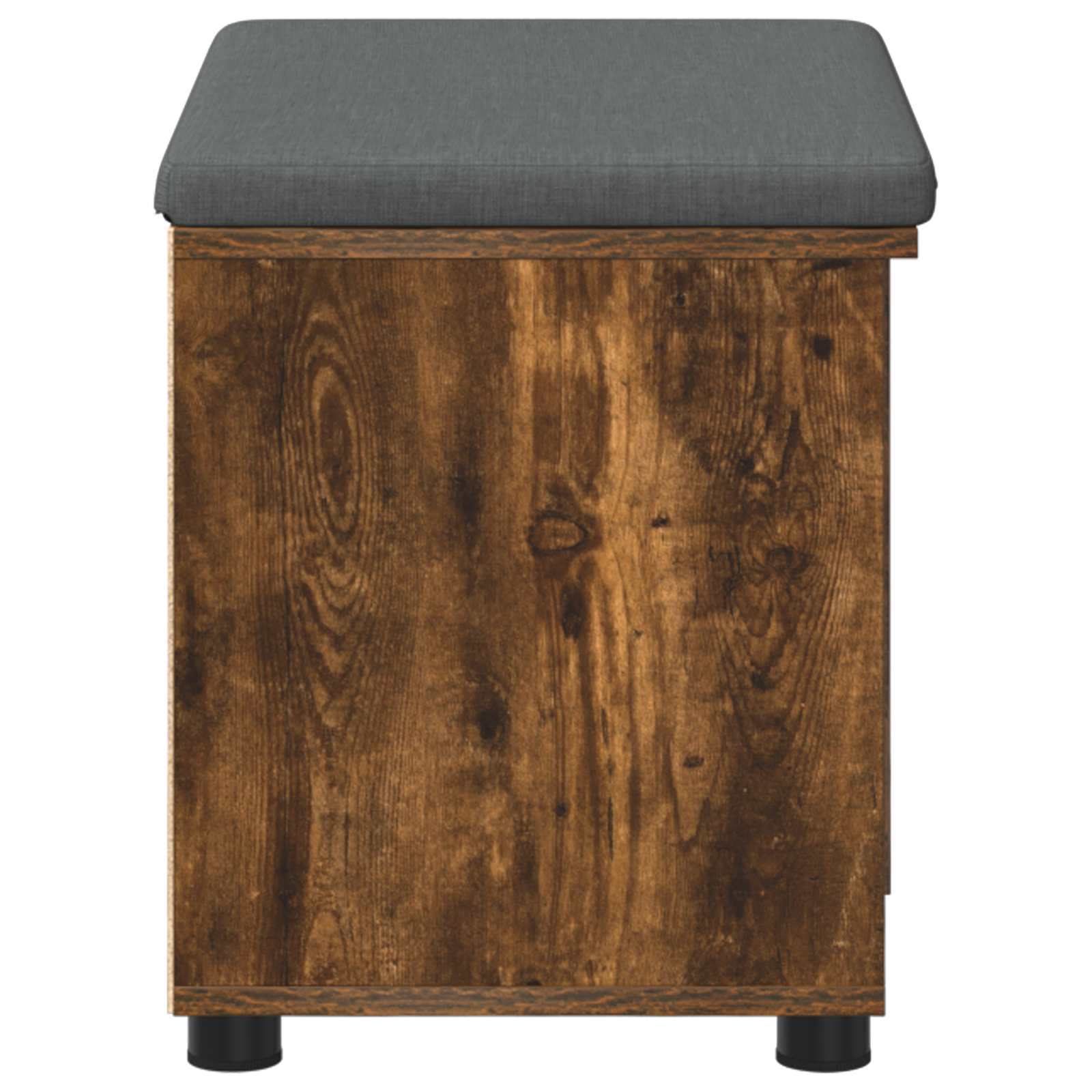 Előtér pad párnával egyszínű füstölt tölgy 60 x 38 x 46 cm