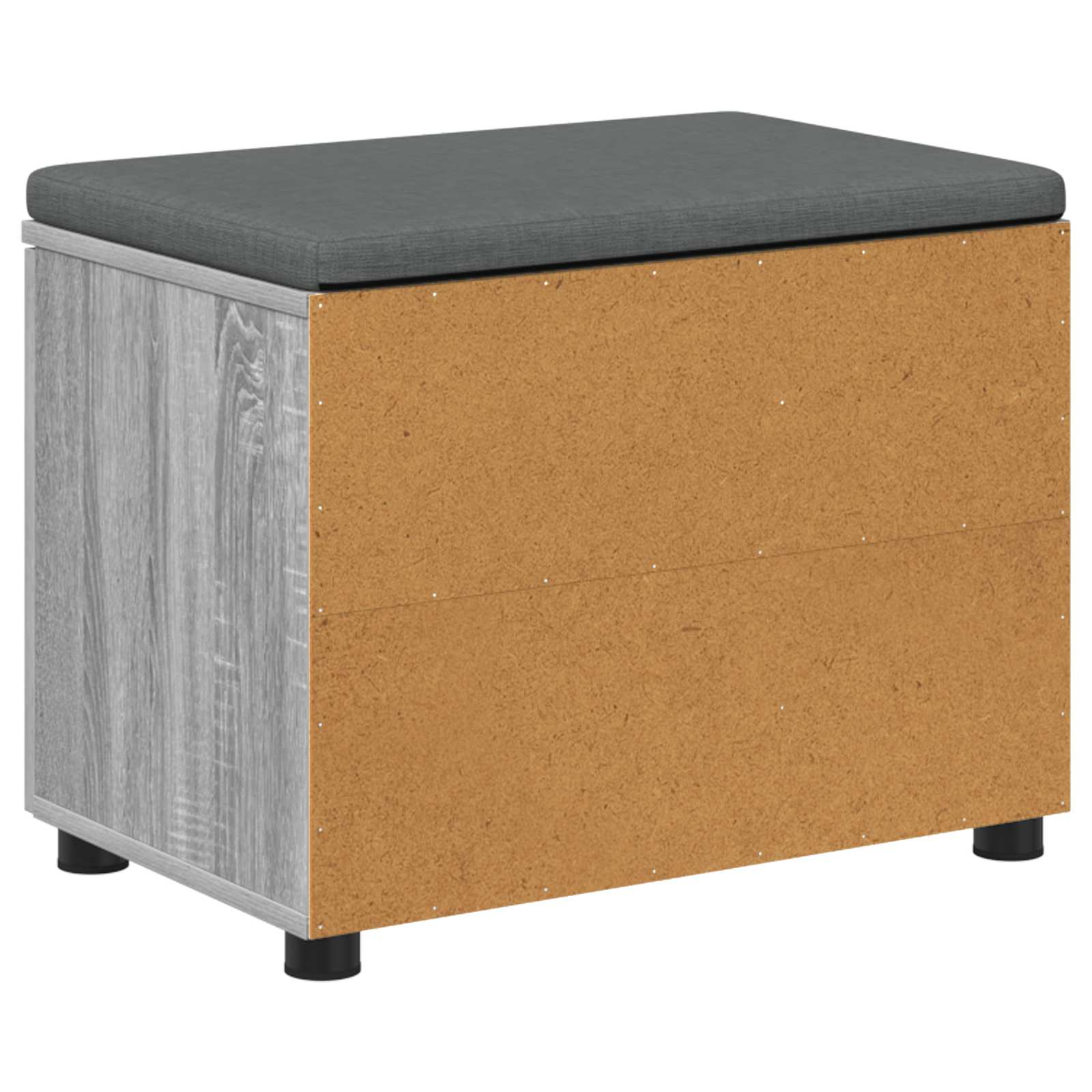 Előtér pad párnával egyszínű szürke sonoma 60 x 38 x 46 cm