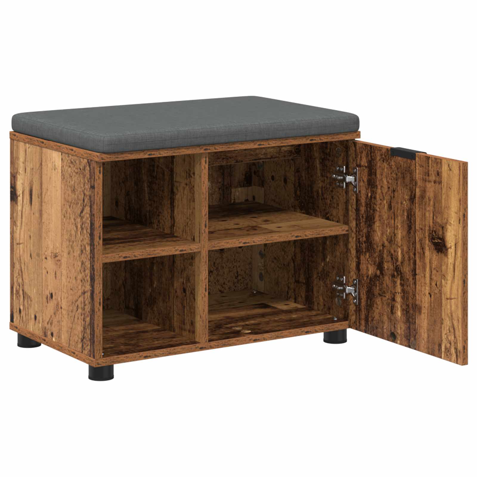 Előtér pad párnával egyszínű öreg fa 60 x 38 x 46 cm