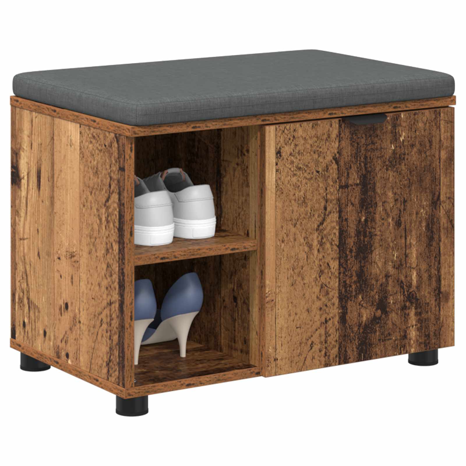 Előtér pad párnával egyszínű öreg fa 60 x 38 x 46 cm