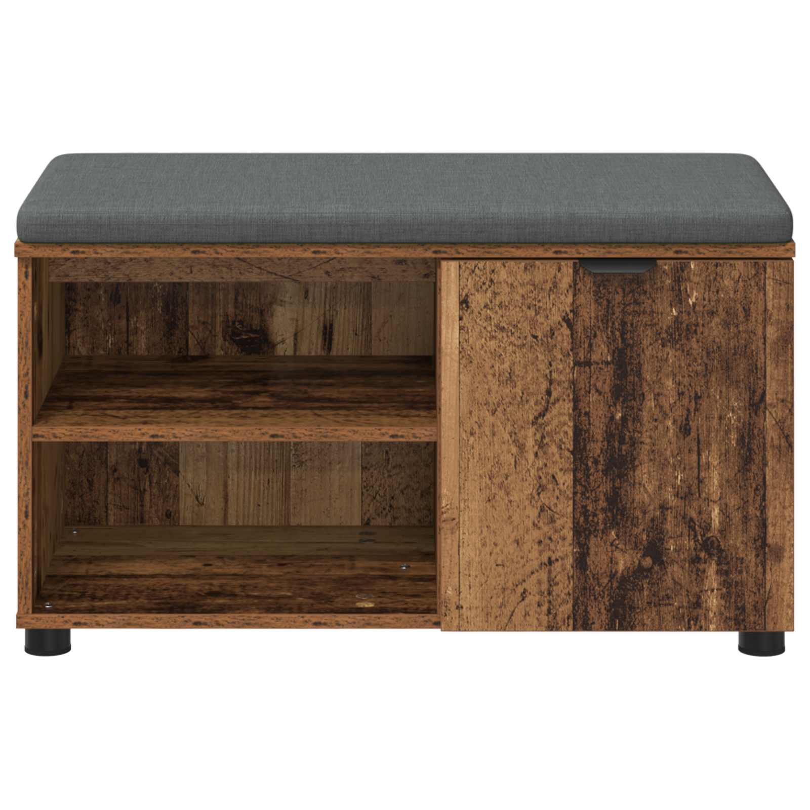 Előtér pad párnával egyszínű öreg fa 80 x 38 x 46 cm