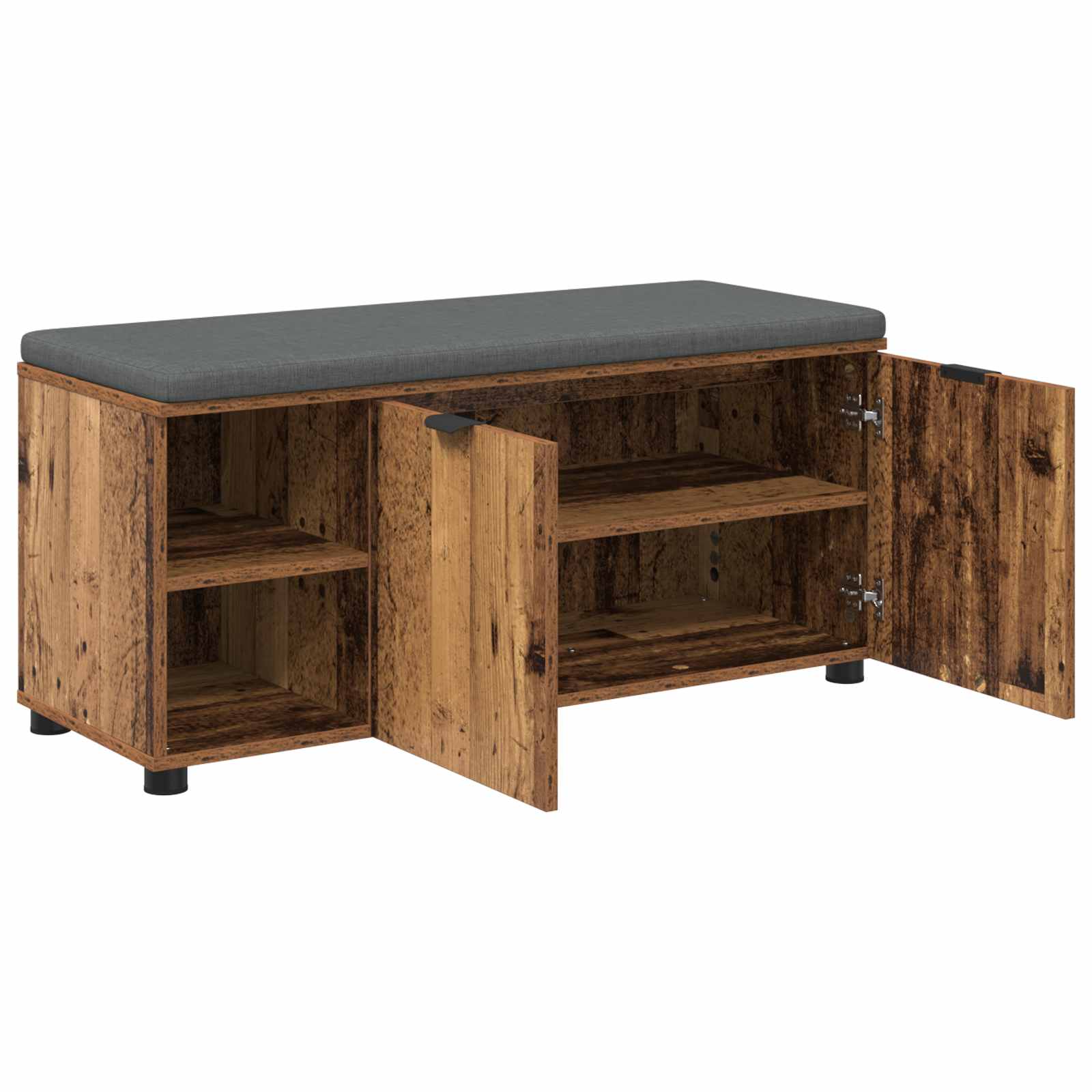 Előtér pad párnával egyszínű öreg fa 100 x 38 x 46 cm