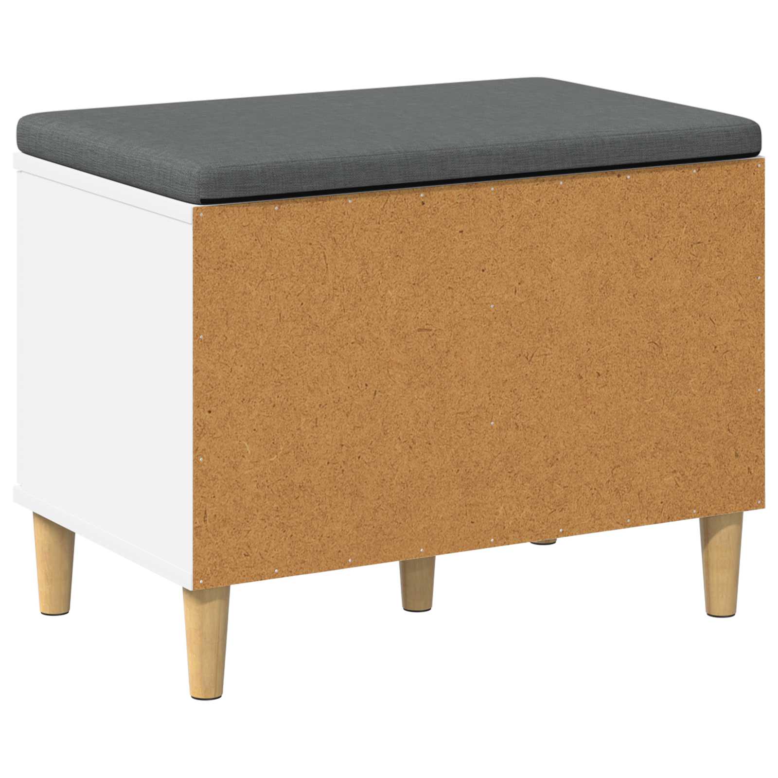 Előtér pad párnával tárolóval ajtóval fehér 60 x 38 x 46 cm