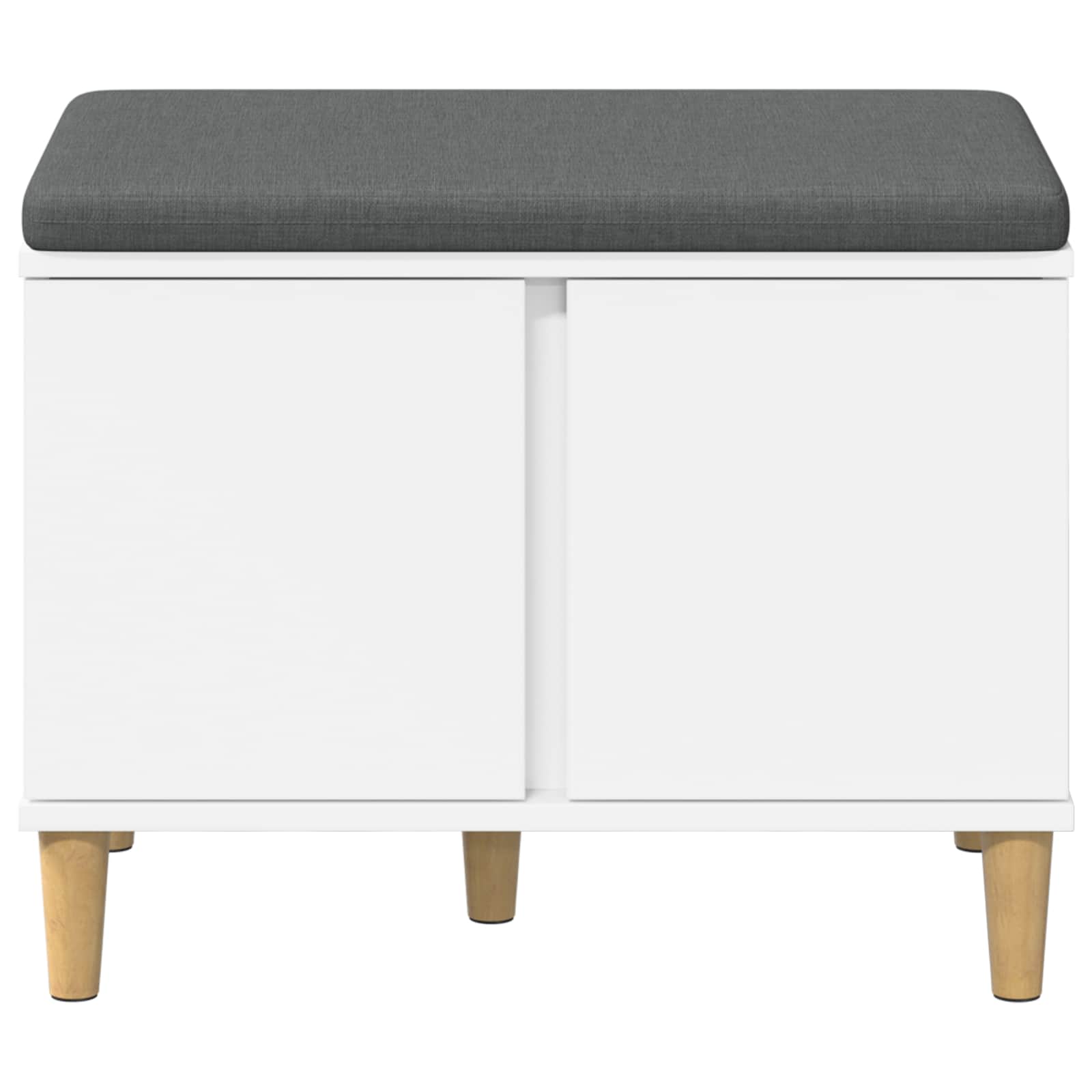 Előtér pad párnával tárolóval ajtóval fehér 60 x 38 x 46 cm