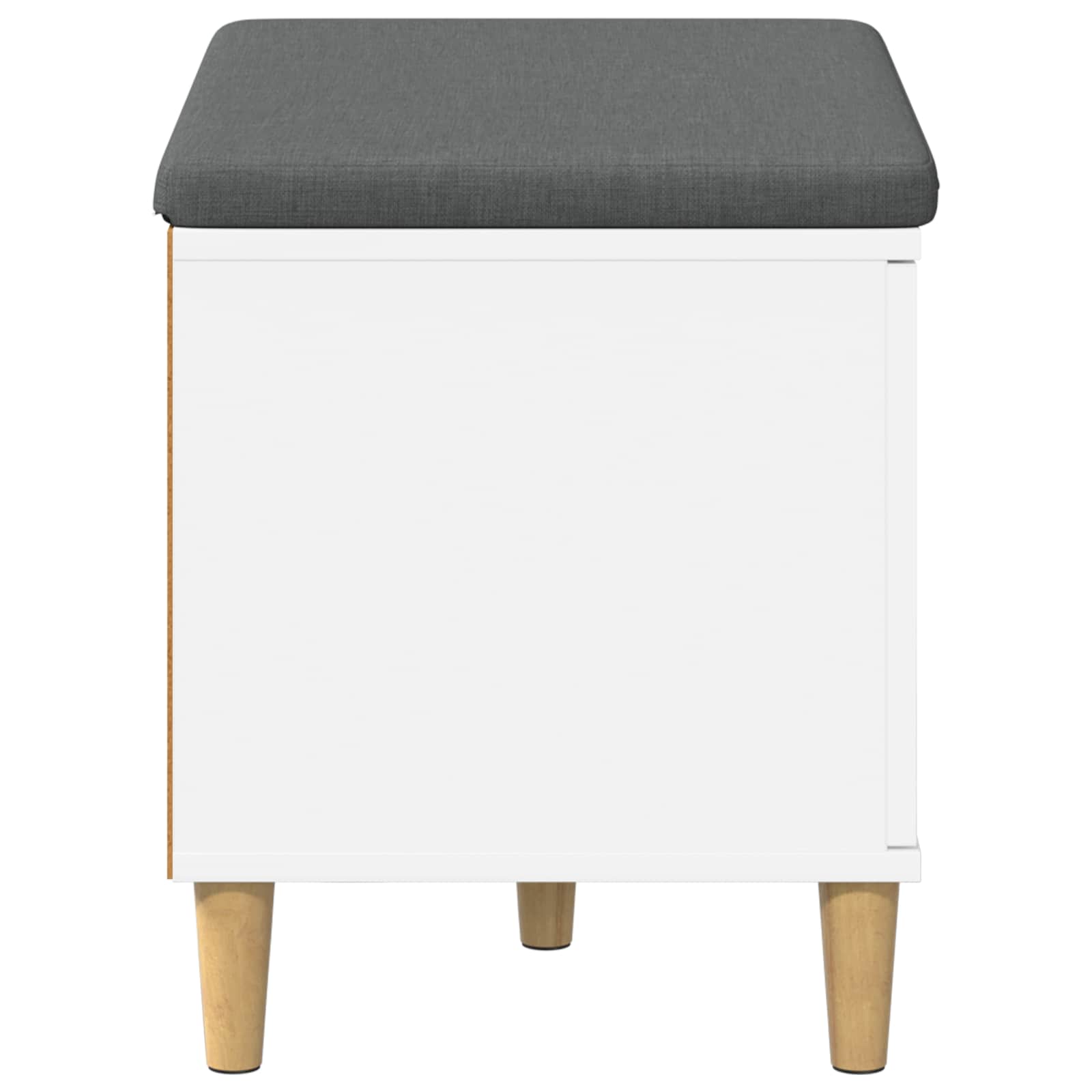 Előtér pad párnával tárolóval ajtóval fehér 60 x 38 x 46 cm