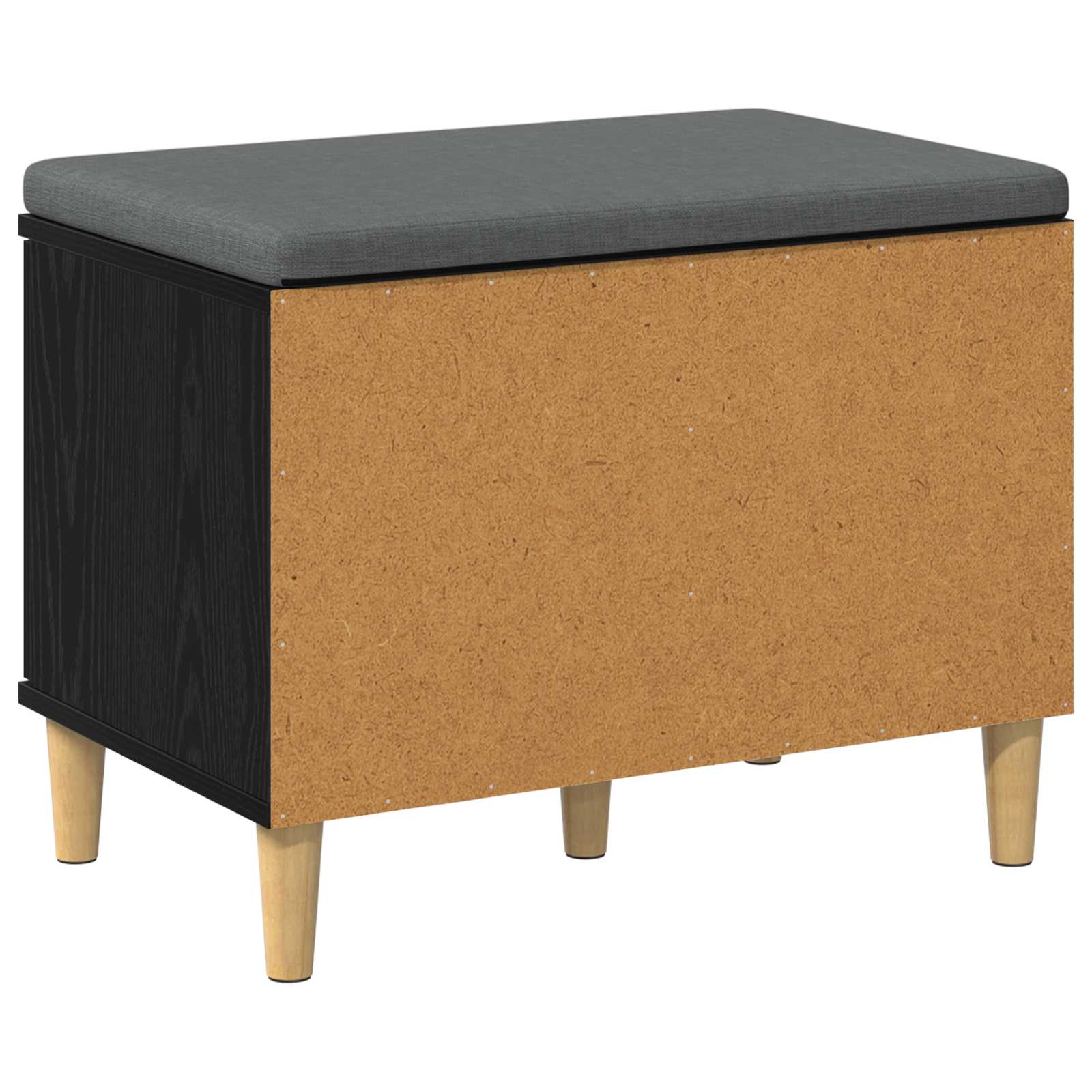 Előtér pad párnával tárolóval fekete tölgy 60 x 38 x 46 cm