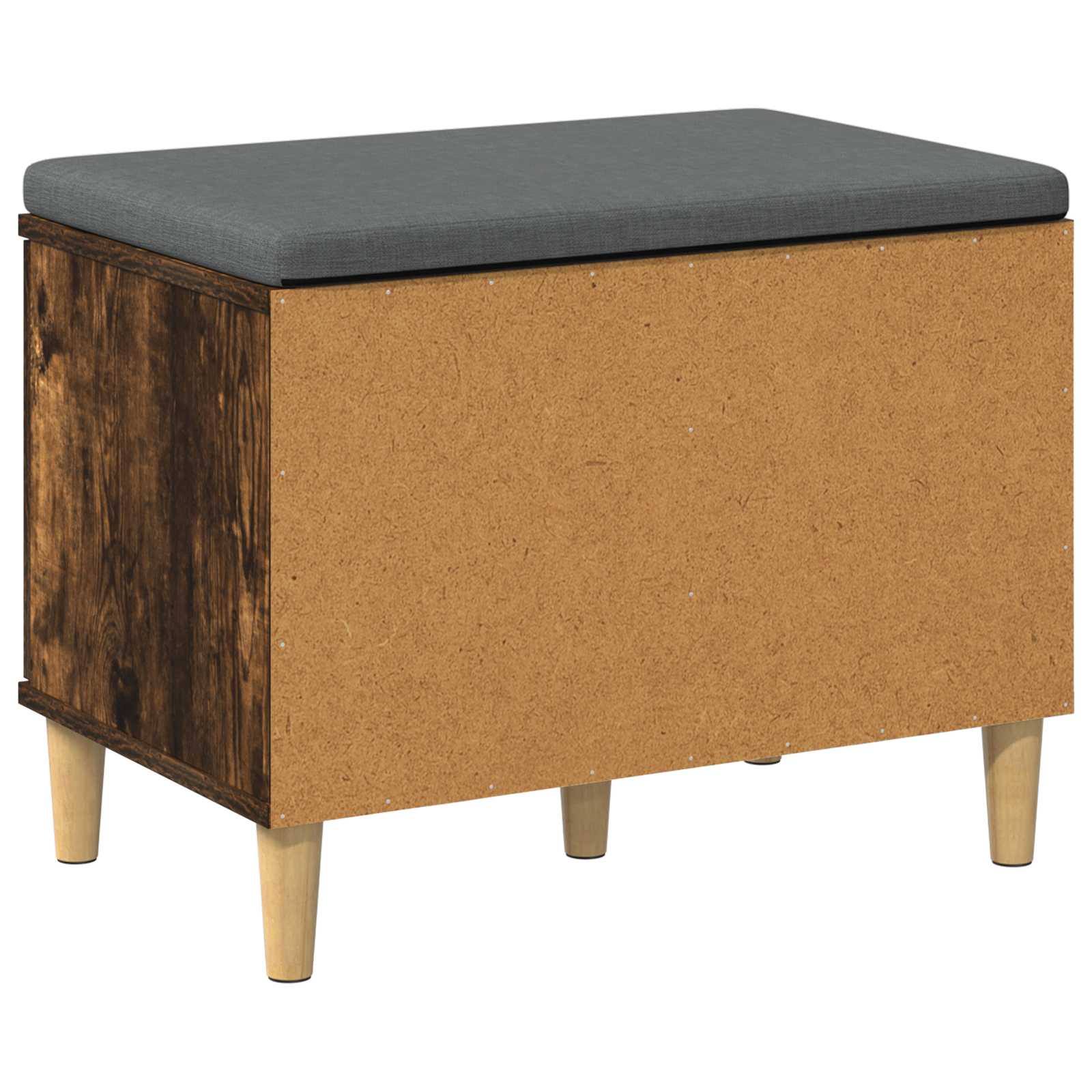 Előtér pad párnával tárolóval füstölt tölgy 60 x 38 x 46 cm