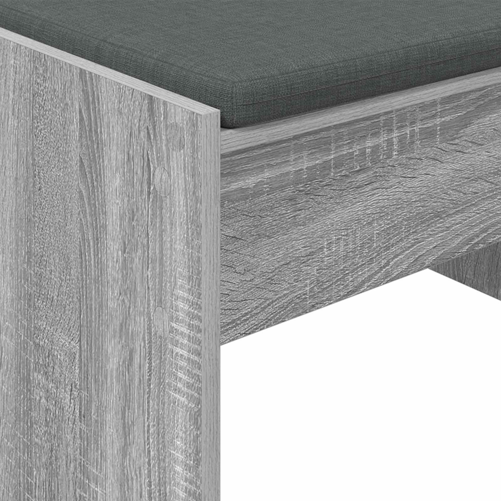 Előtér pad párnával szürke sonoma 80 x 38 x 46 cm