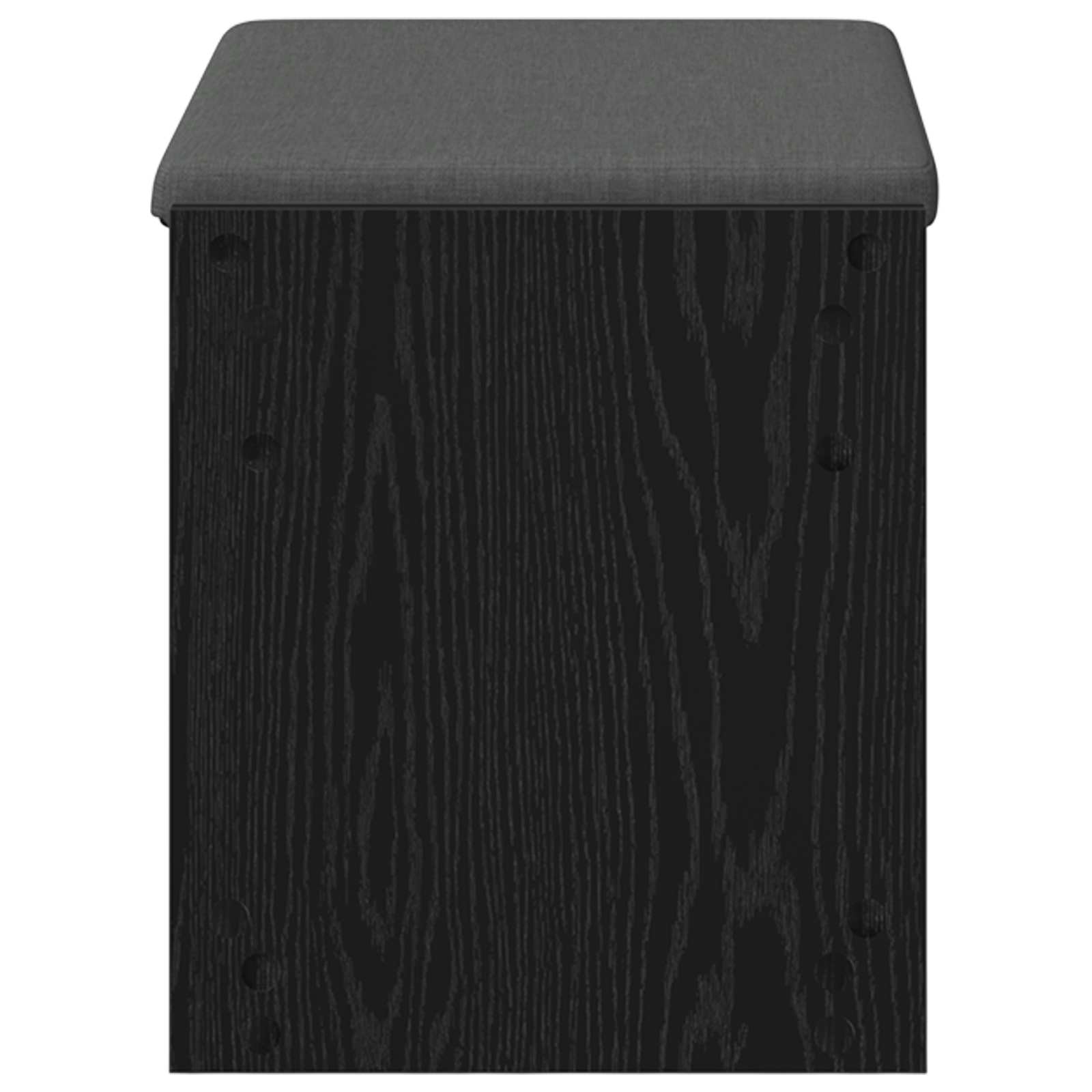 Előtér pad fekete tölgy 63 x 38 x 45 cm műanyag fa és szövet