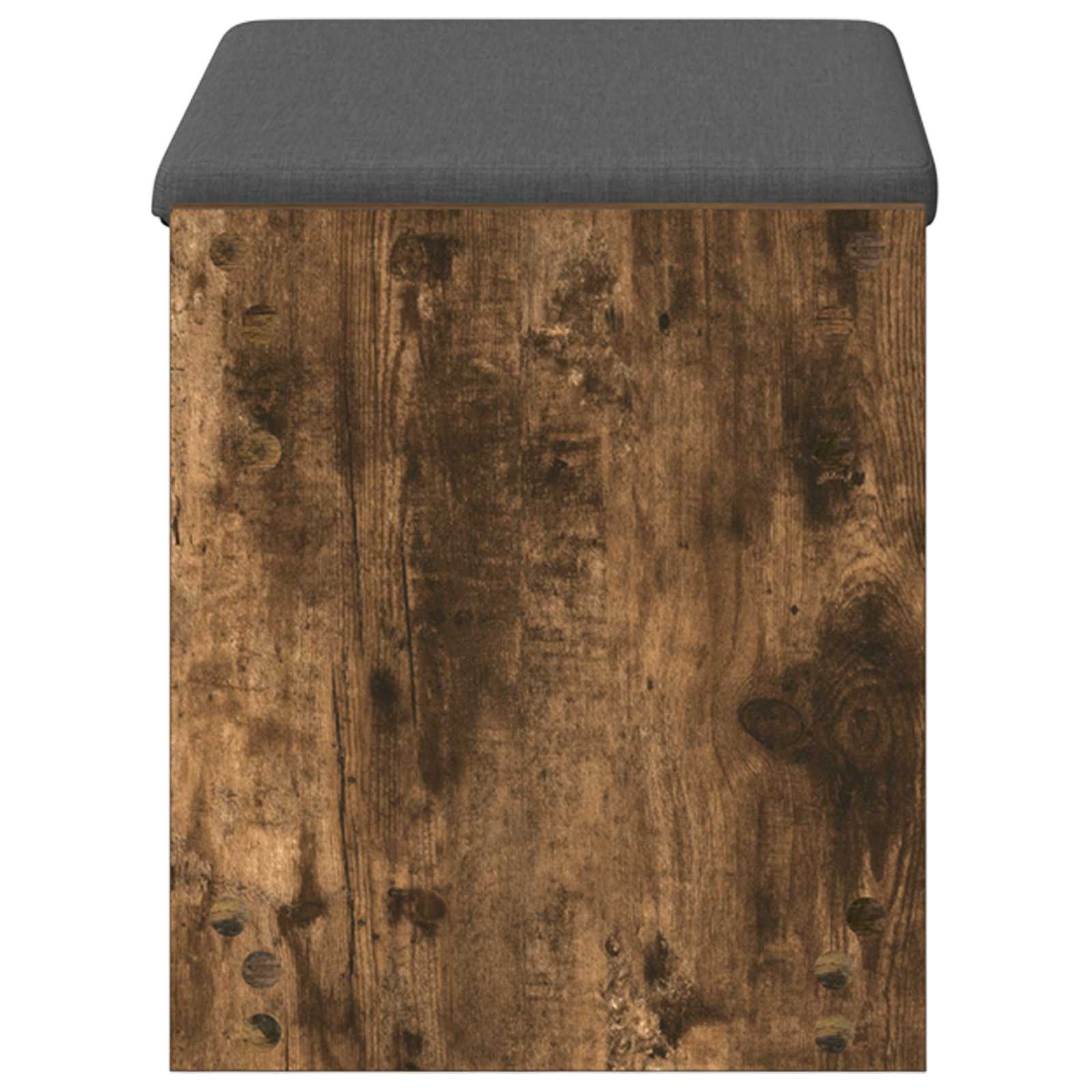 Előtér pad füstölt tölgy 63 x 38 x 45 cm műanyag fa és szövet