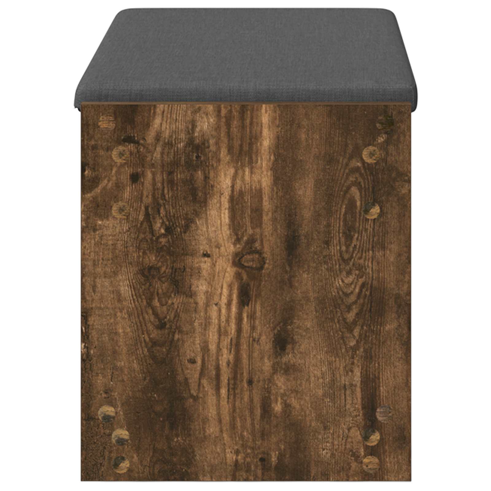 Előtér pad füstölt tölgy 83 x 38 x 45 cm műanyag fa és szövet