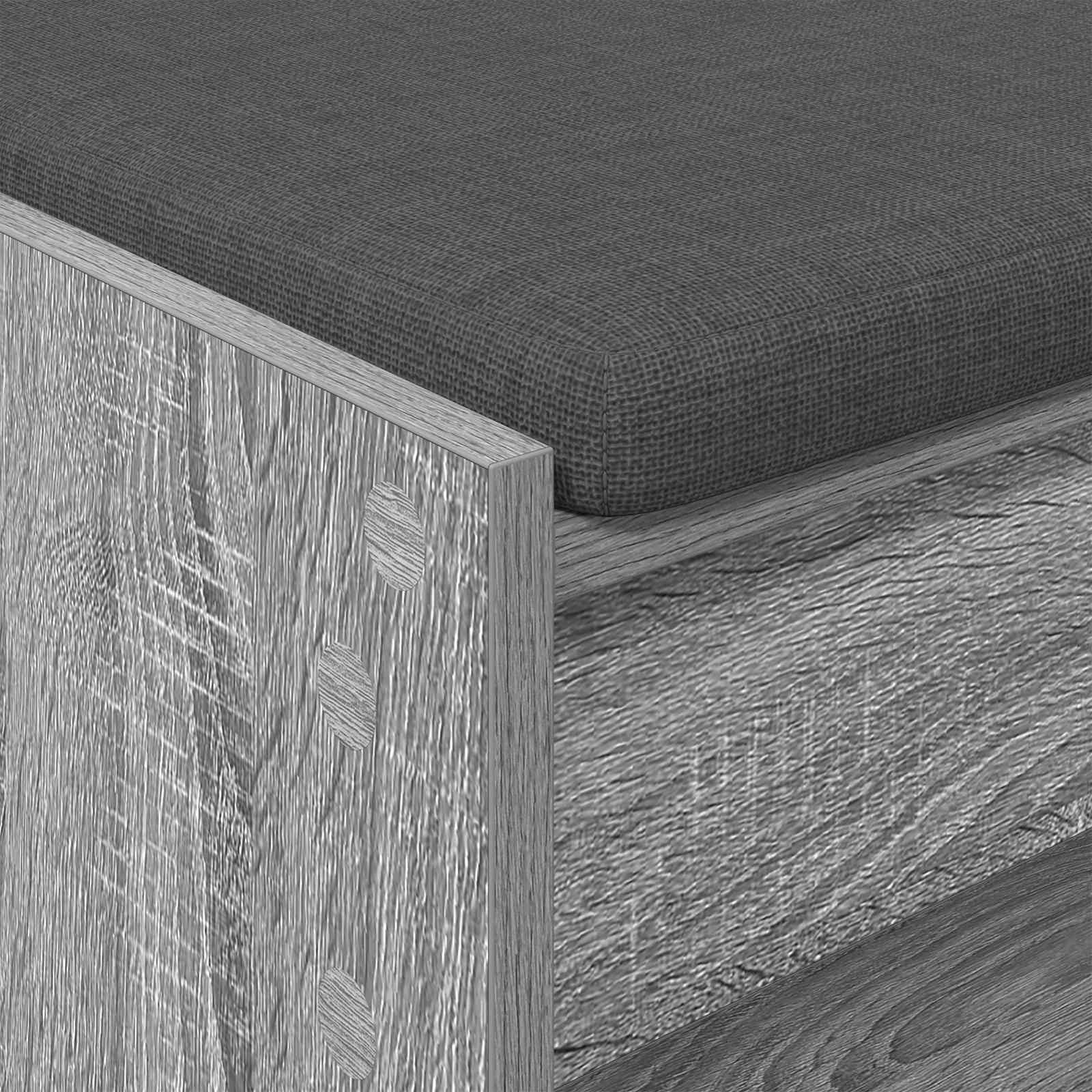 Előtér pad párnával polcokkal szürke sonoma 100 x 38 x 46 cm