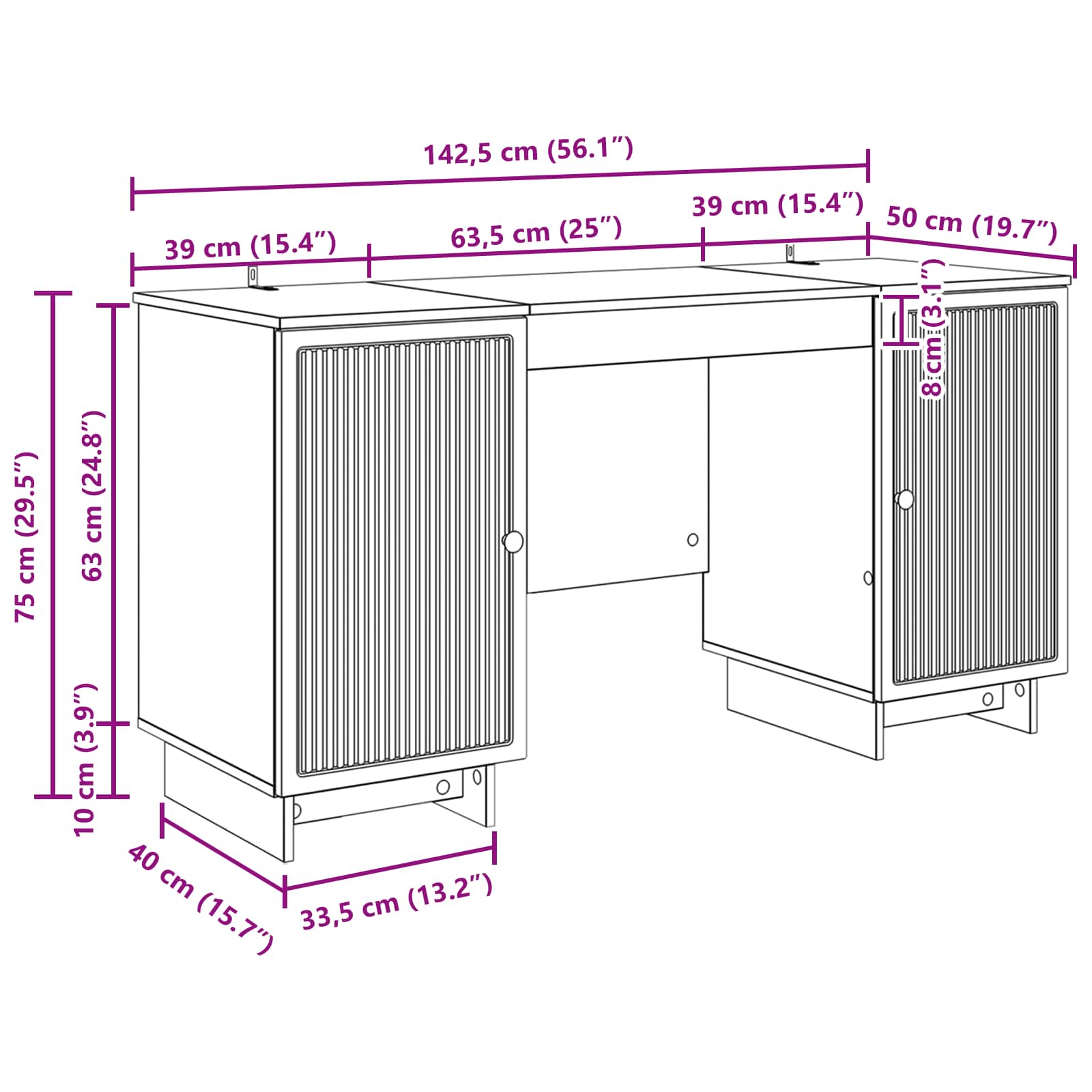 Asztal antik fa szerelt fa 142,5 x 50 x 75 cm