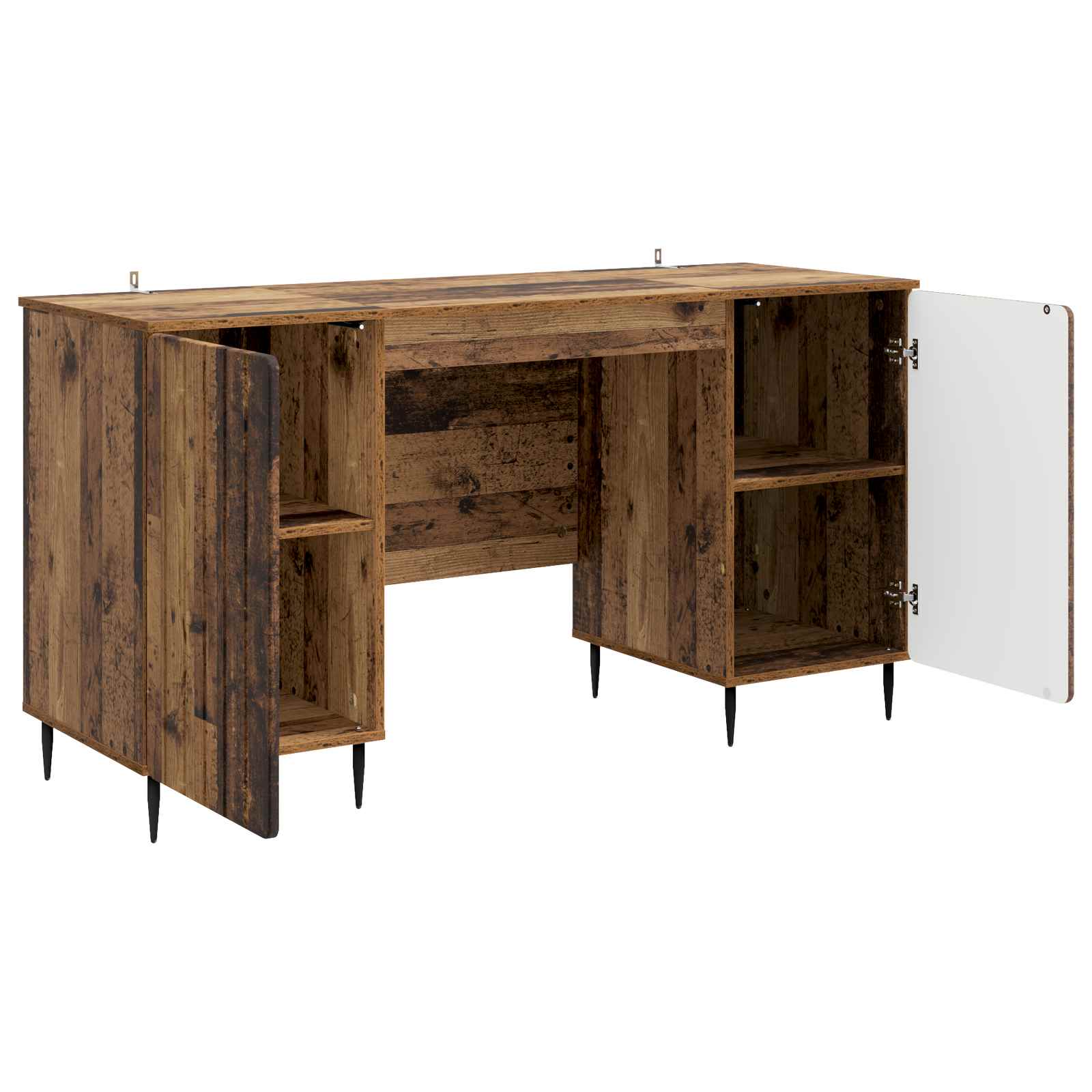 Asztal polcokkal ajtóval antik fa 142,5 x 50 x 75 cm szerelt fa
