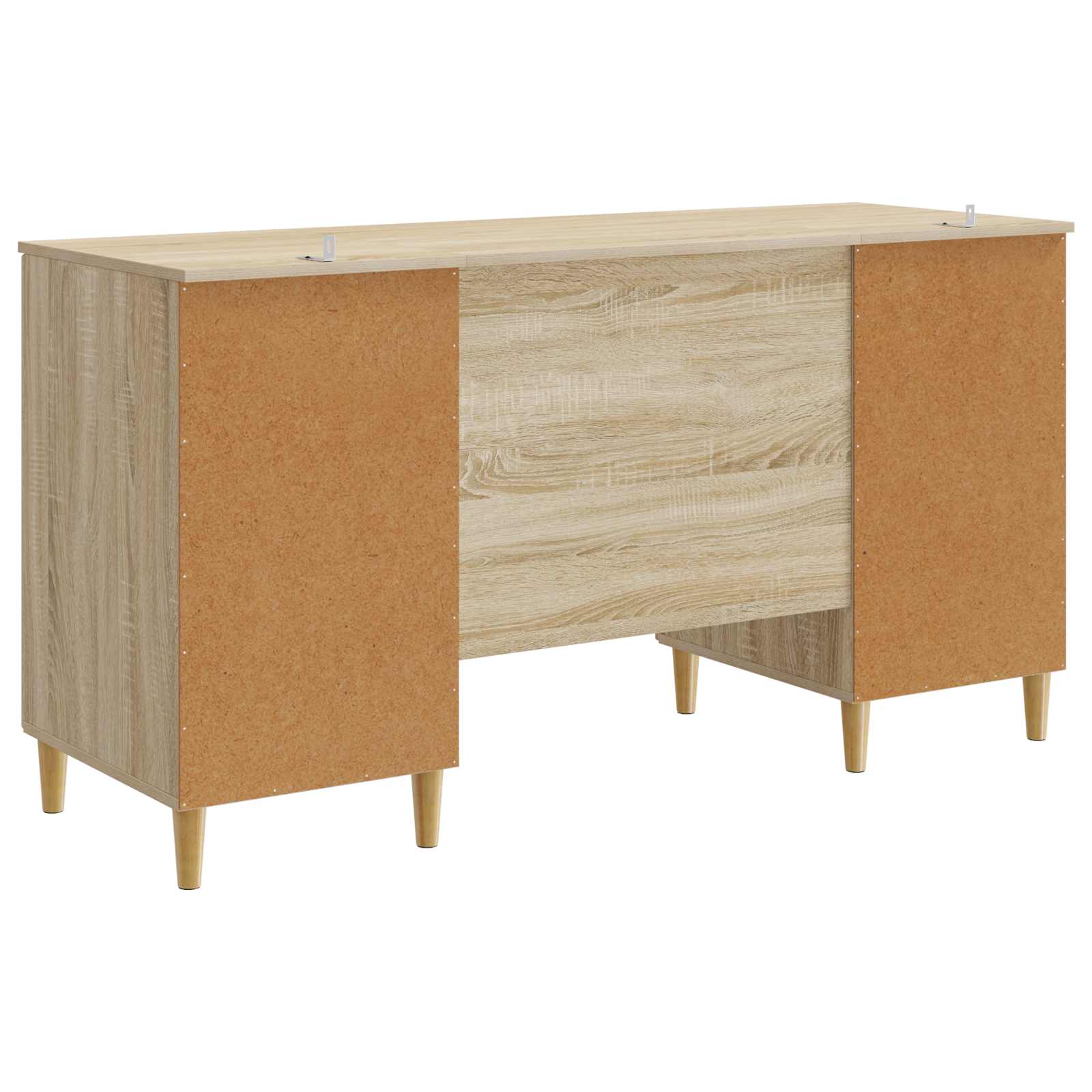 Asztal polcokkal sonoma tölgy 142,5 x 50 x 75 cm szerelt fa