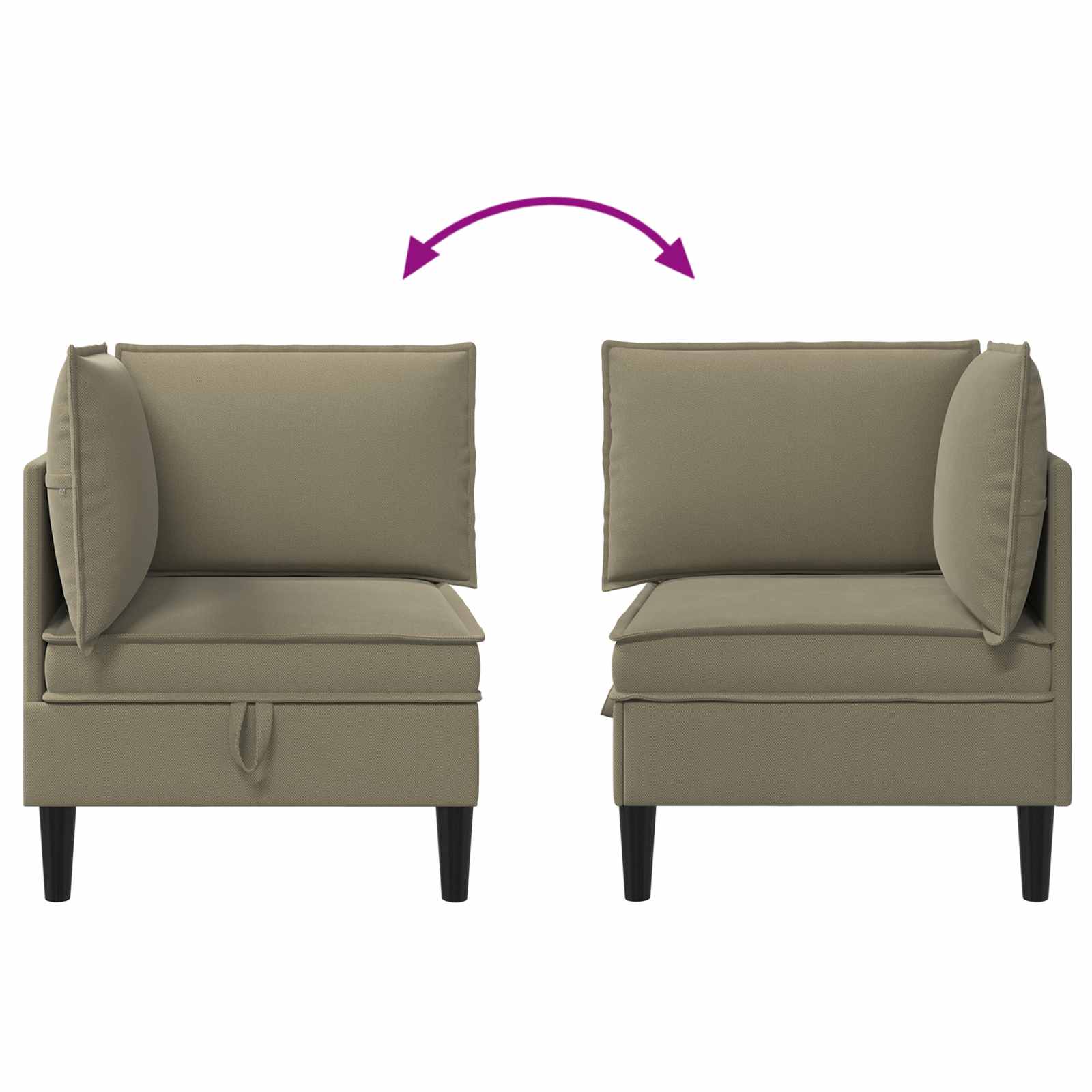 Sarok sofa tárolóval khaki bársony